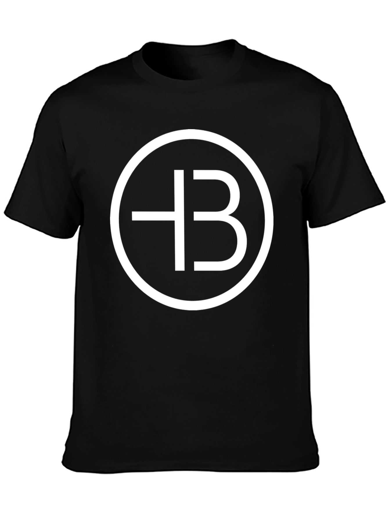 Black Modern Logo Graphic Tee - Black Cotton Blend view 3