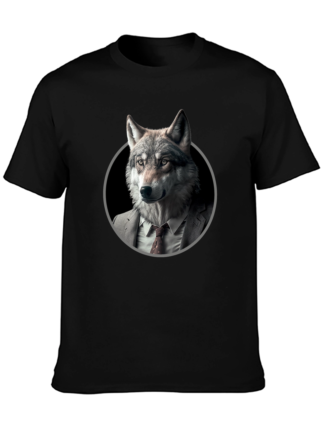 Black Wolf in Suit Graphic T-Shirt - Mens view 3