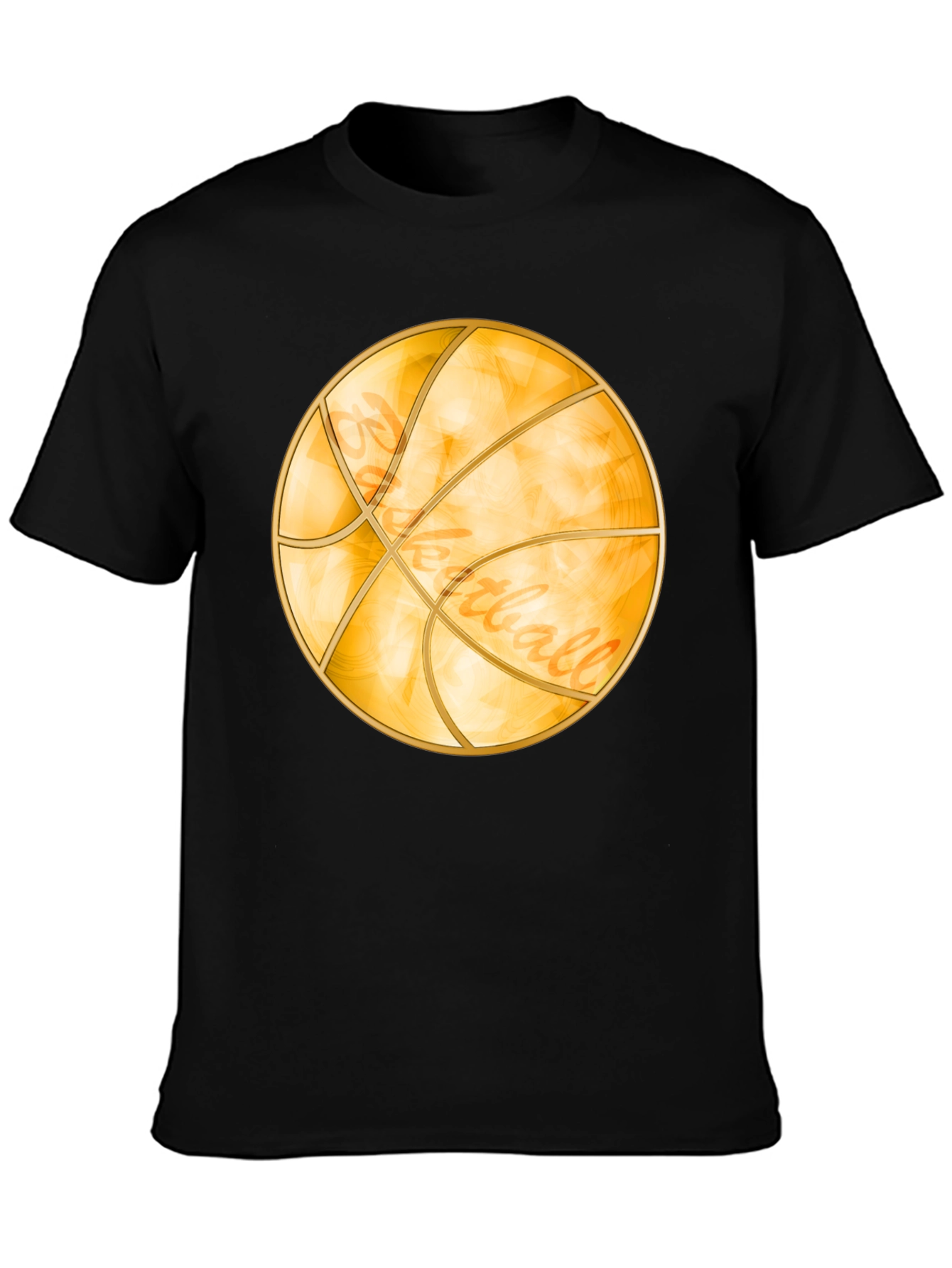 Black Basketball Graphic Tee - Black Cotton Blend view 3