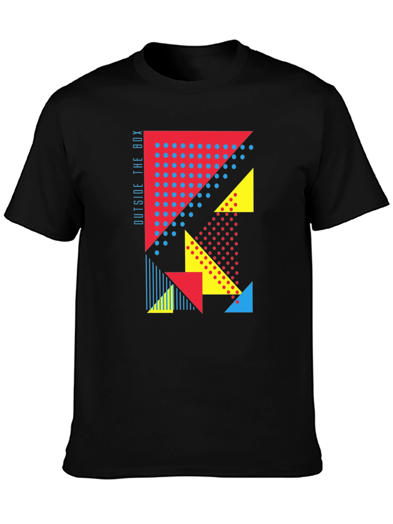 Black Geometric Graphic Print Tee - Outside the Box view 3