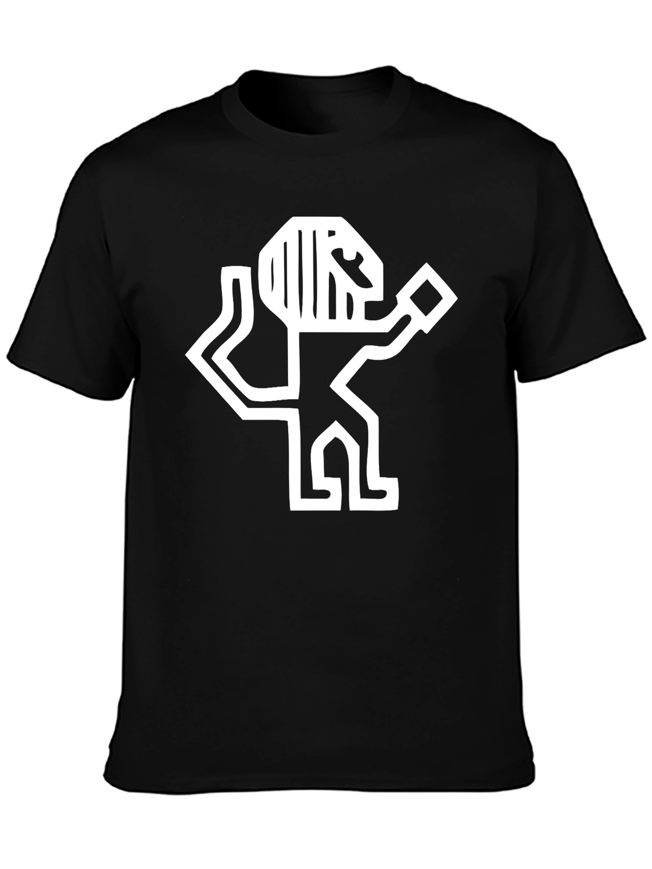 Black Abstract Graphic Tee - Stylish Black Cotton Shirt view 3