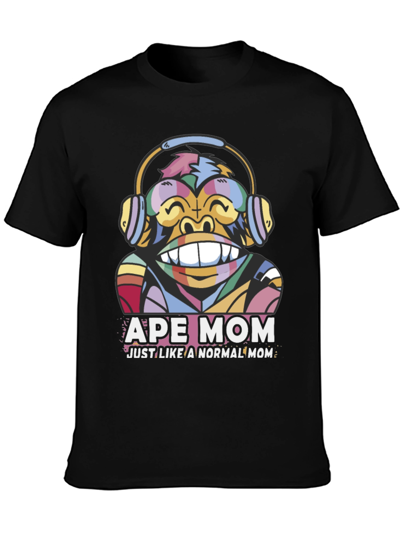 Black Ape Mom T-Shirt - Fun Graphic Tee view 3