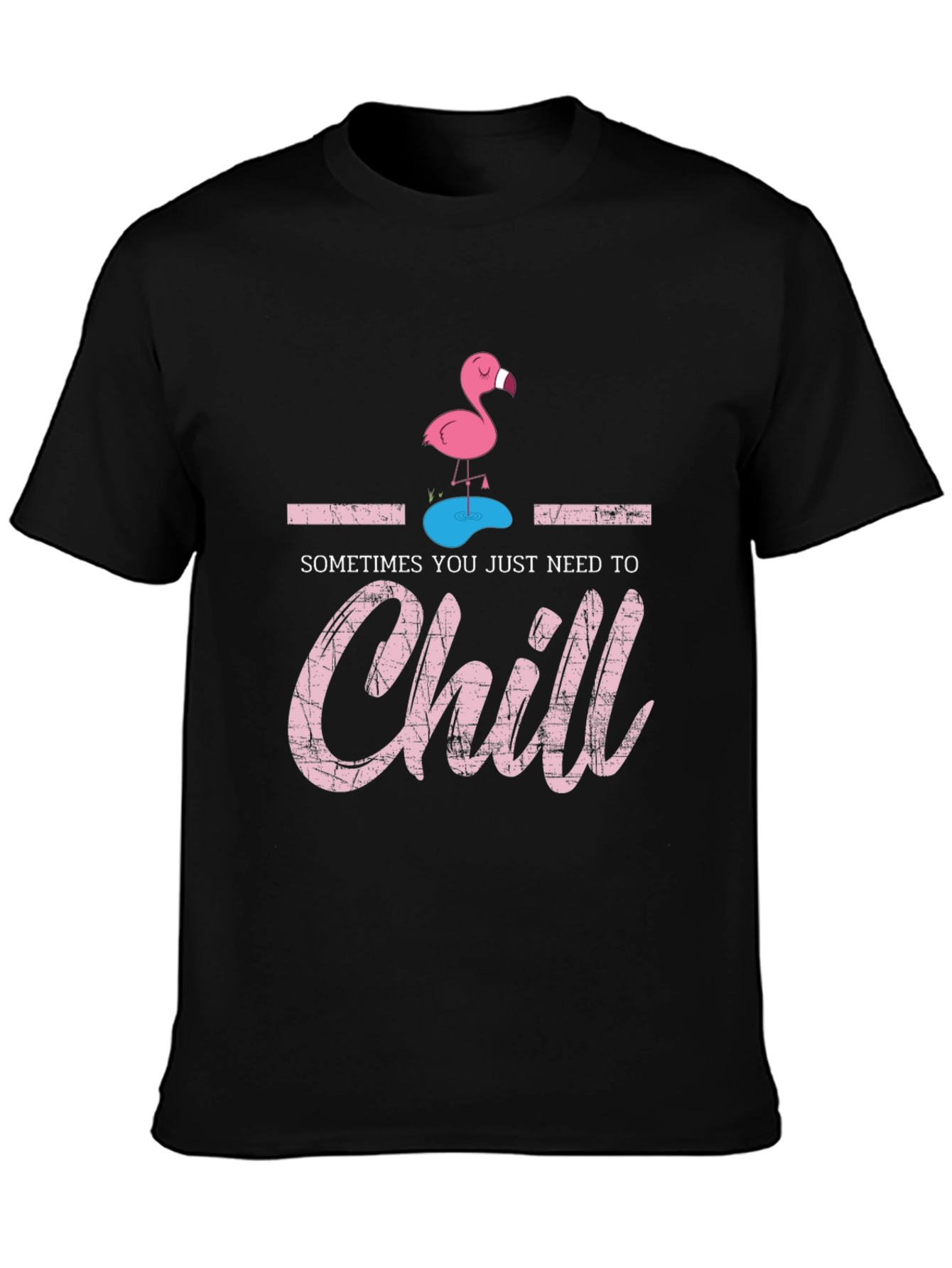 Black Chill Flamingo Graphic Tee - Black view 3