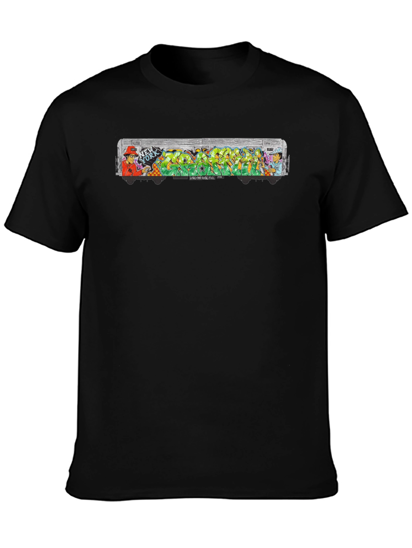 Black Graffiti Subway T-Shirt - Street Art Tee view 3