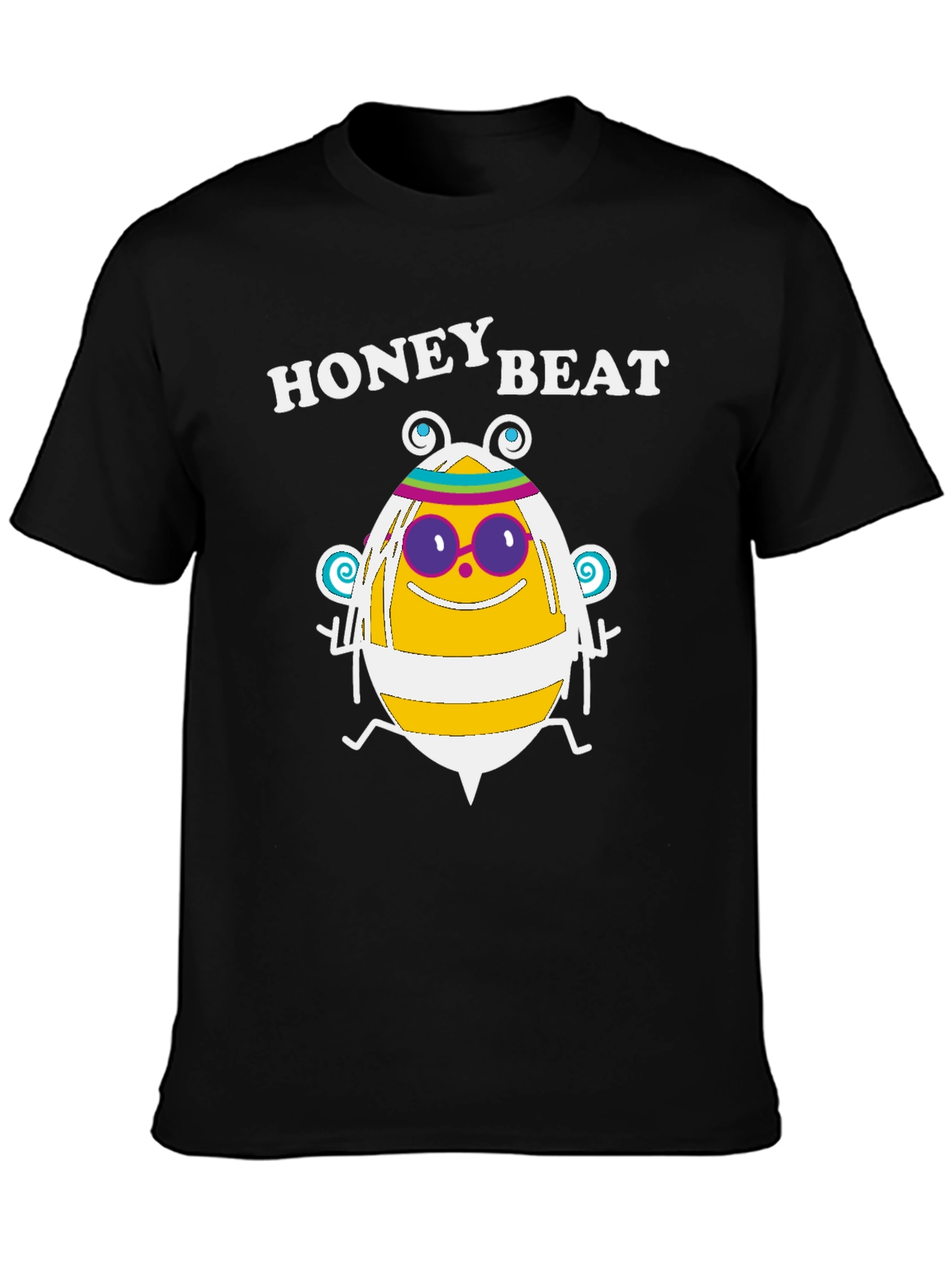Black Honey Beat T-Shirt - Bee Design - Graphic Tee view 3