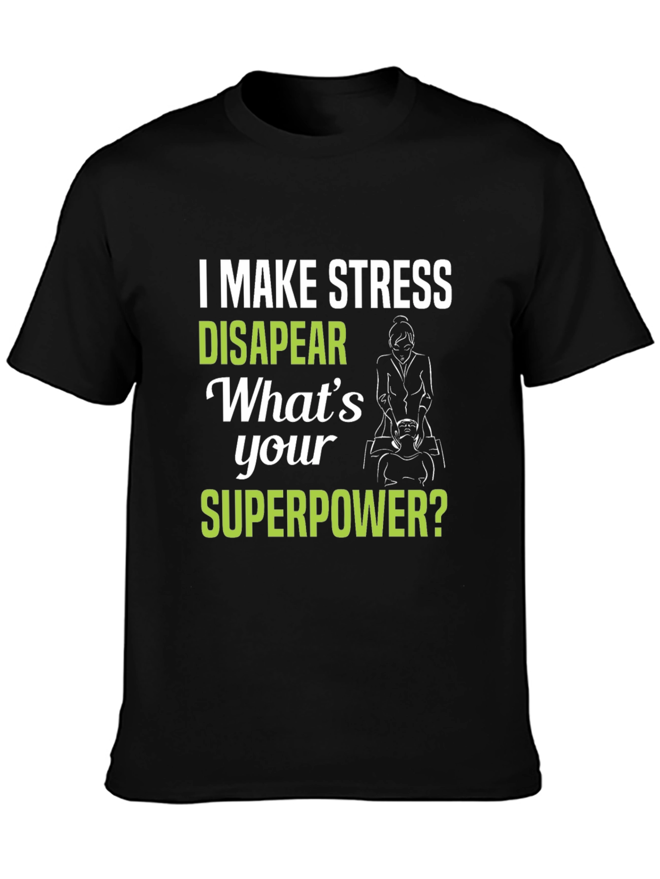 Black Stress Relief Superpower T-Shirt view 3