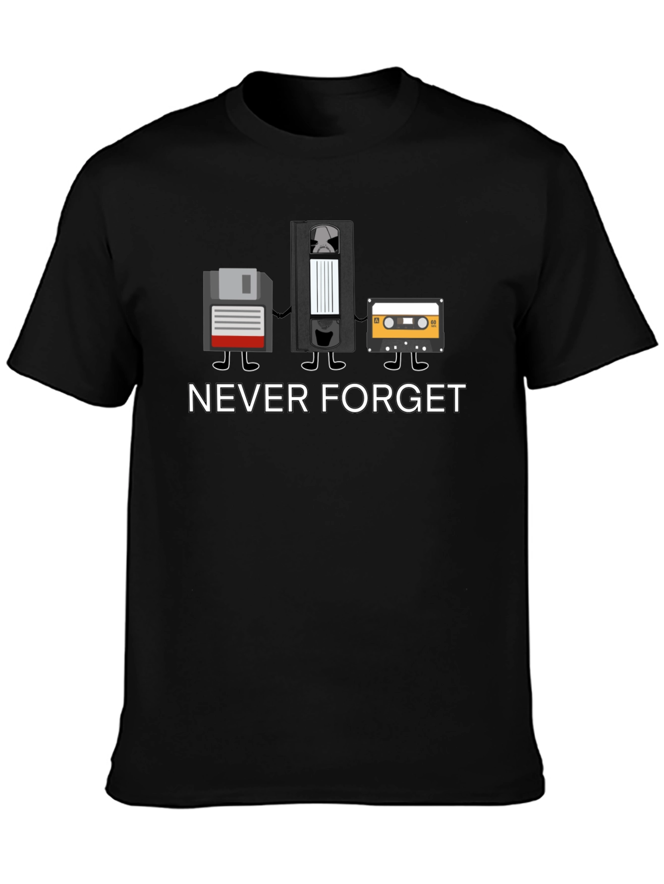 Black Never Forget Retro Tech T-Shirt view 3