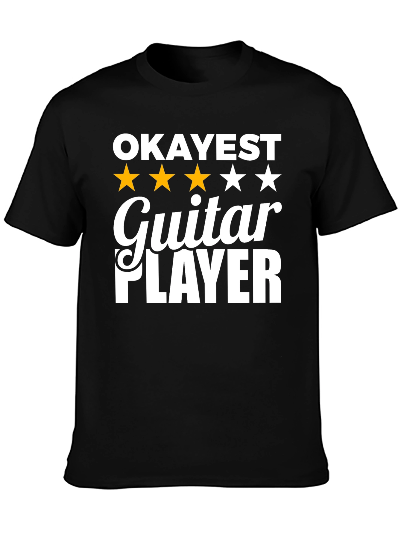 Black Okayest Guitar Player Graphic Tee - Black T-Shirt view 3