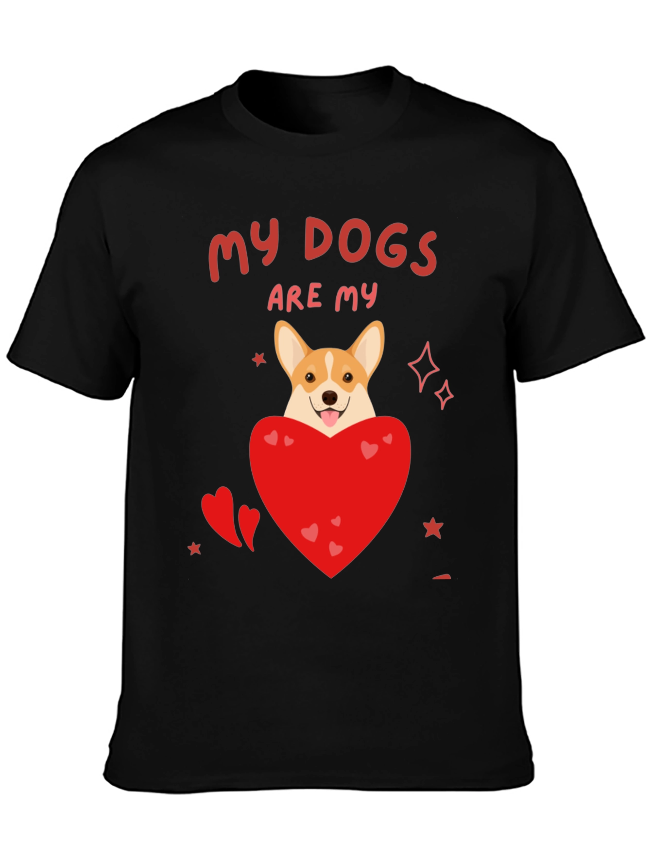 Black My Dogs Are My Valentines T-Shirt view 3
