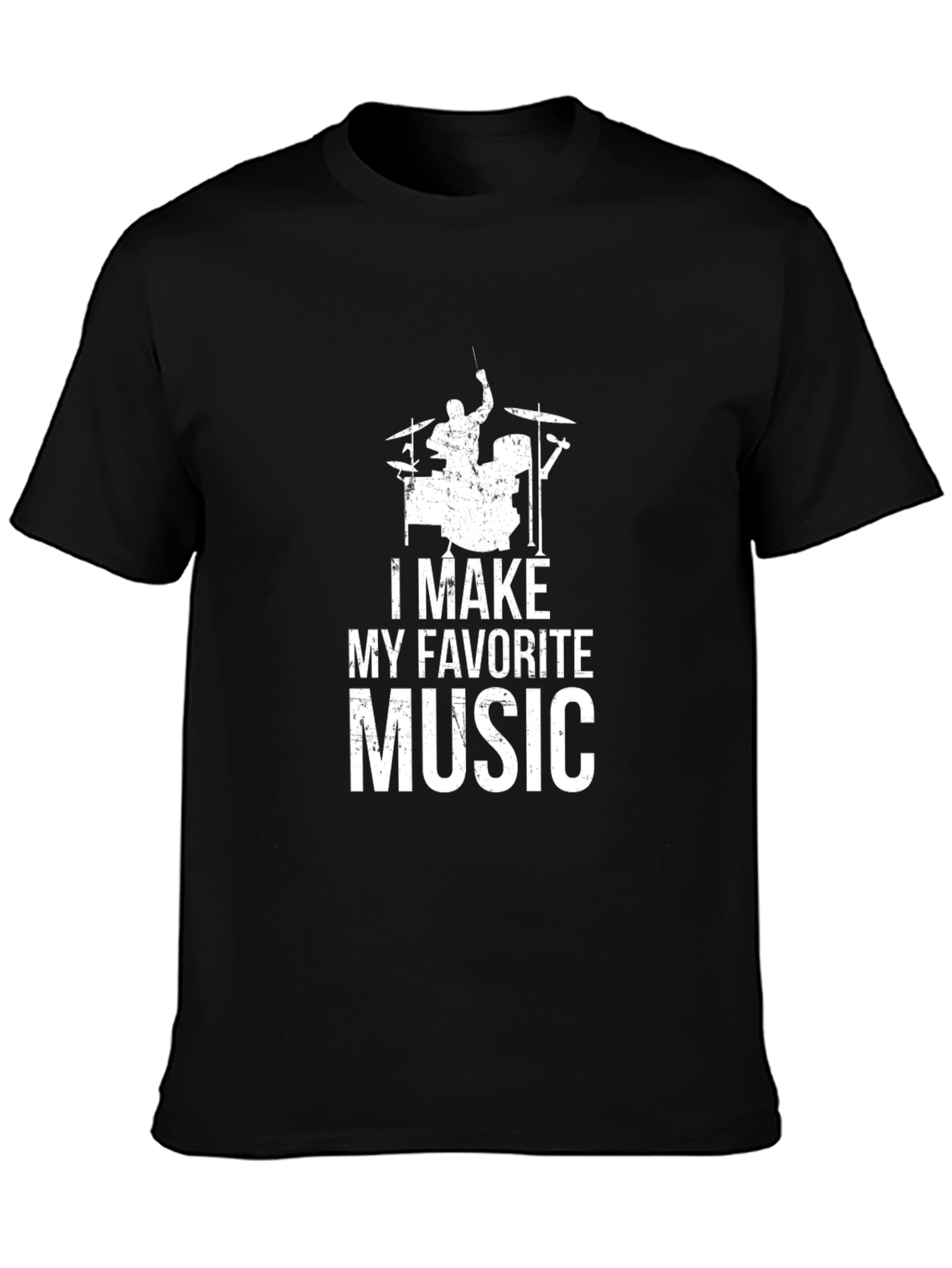 Black I Make My Favorite Music Drummer Graphic Tee view 3