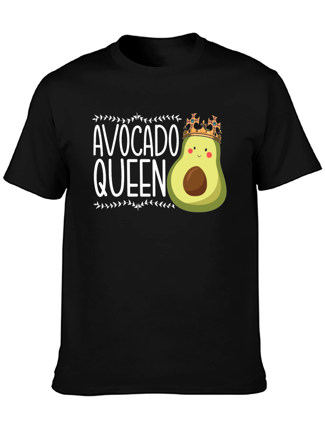 Black Avocado Queen Black T-Shirt view 3