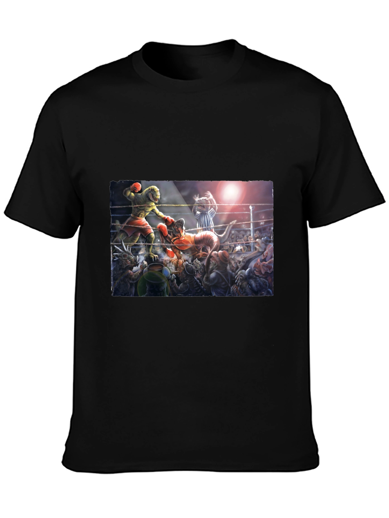 Black Dino Boxing Match Graphic Tee view 3