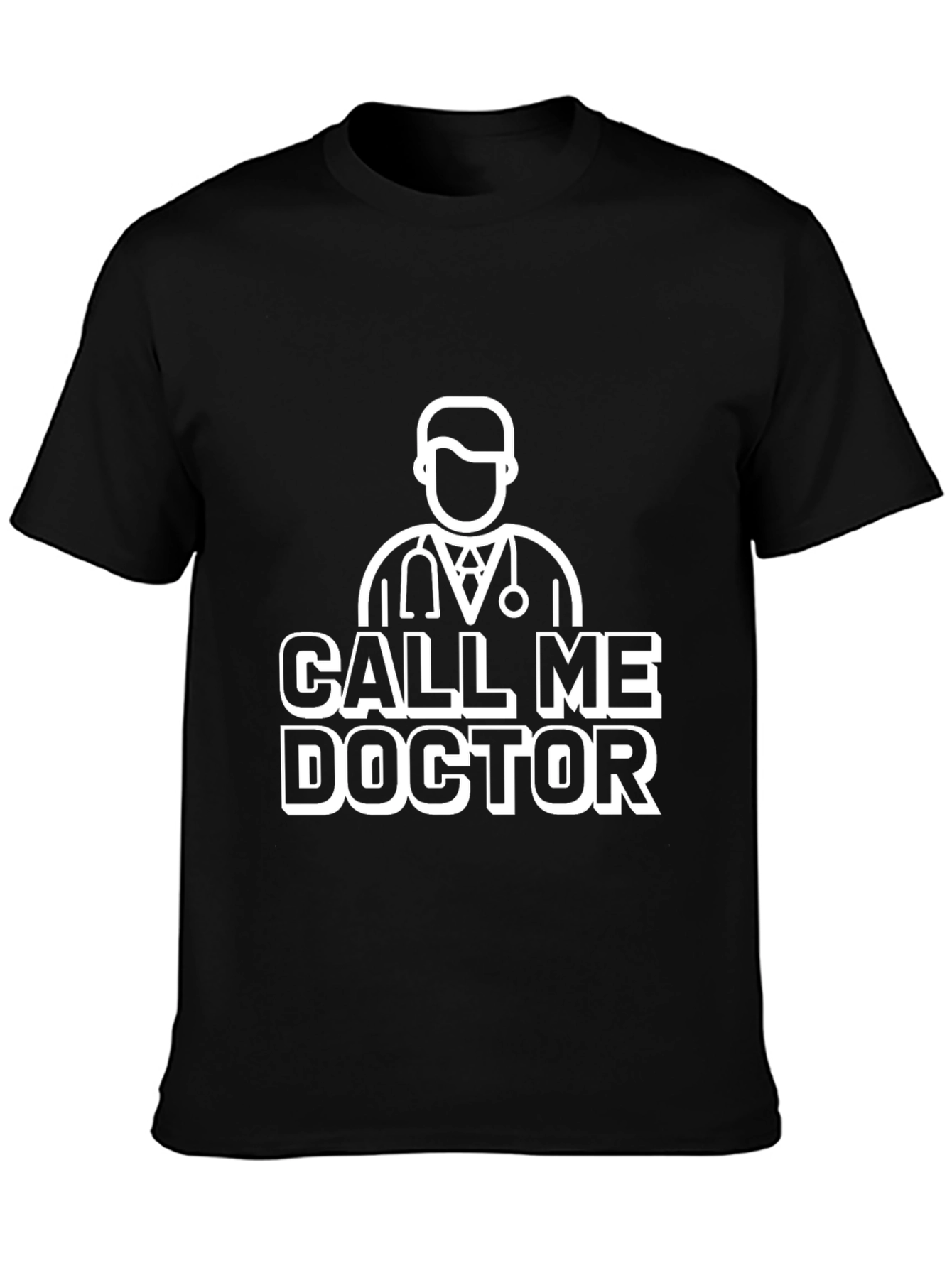 Black Call Me Doctor Graphic Tee - Black Cotton view 3