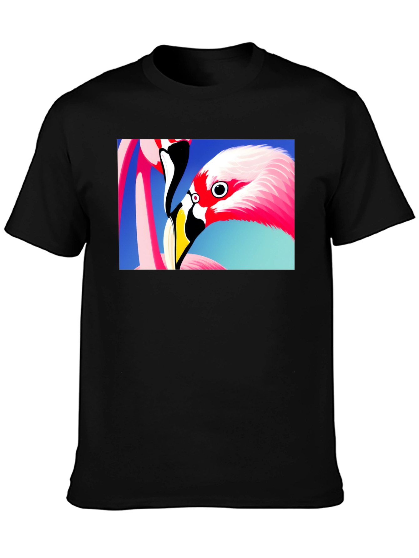 Black Flamingo Graphic Tee - Stylish Black T-Shirt view 3