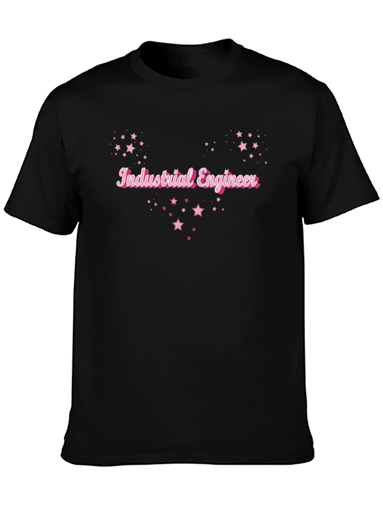 Black Industrial Engineer Star Tee - Pink Graphic view 3