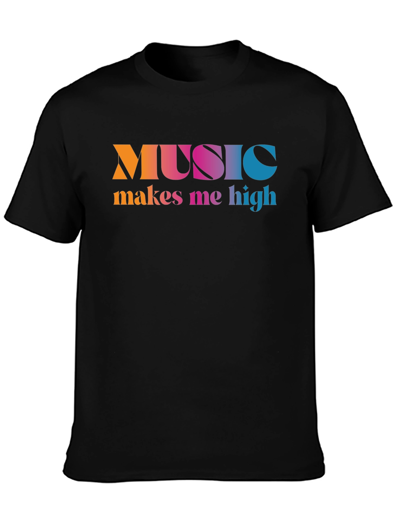 Black Music Makes Me High T-Shirt - Colorful Graphic Tee view 3