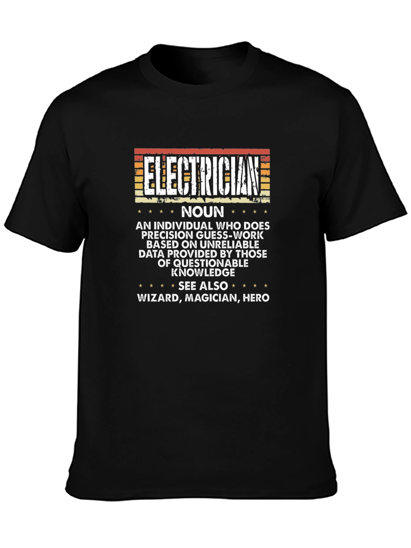 Black Electrician Definition Novelty T-Shirt view 3