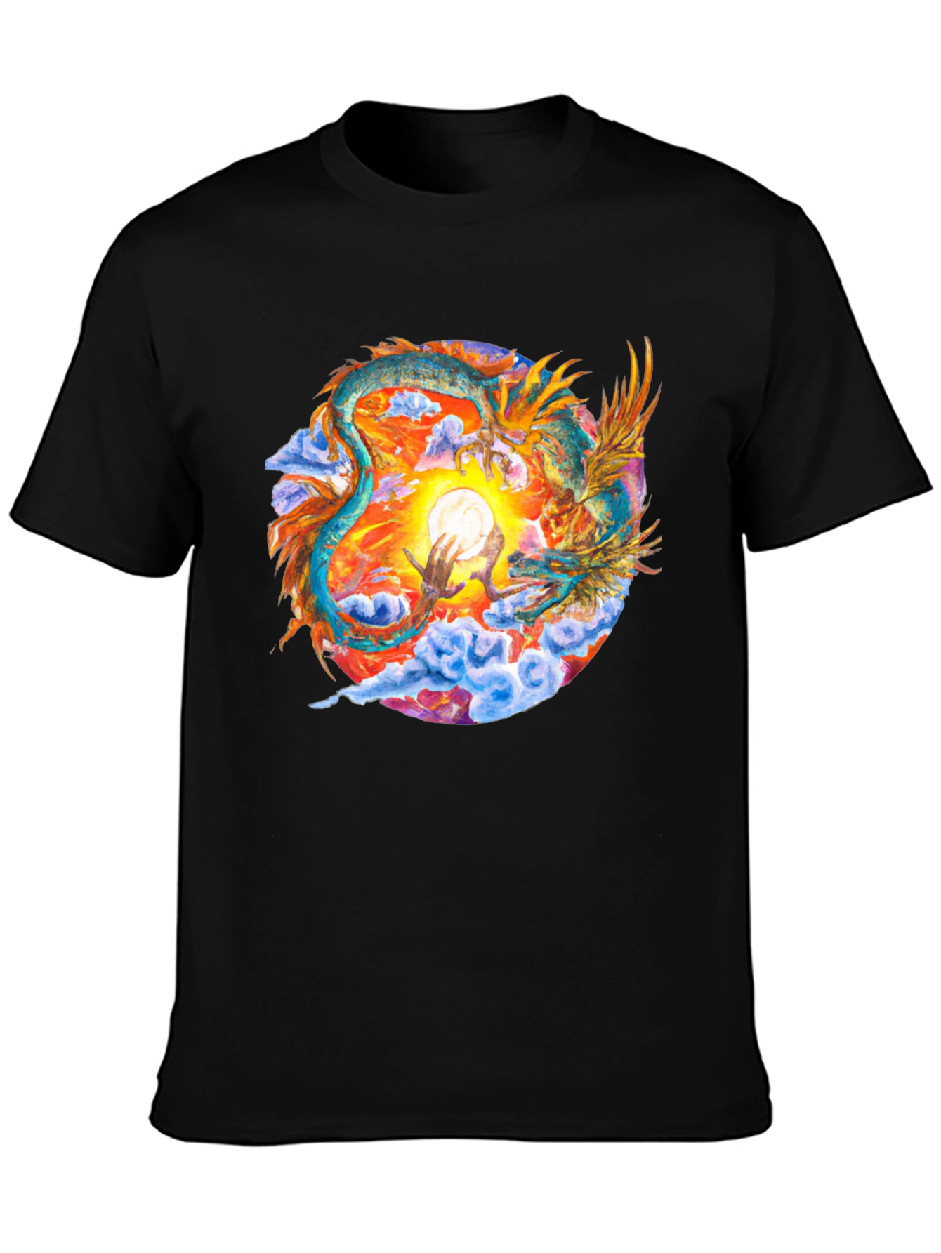 Black Dragon & Moon Graphic Tee - Celestial Style view 3