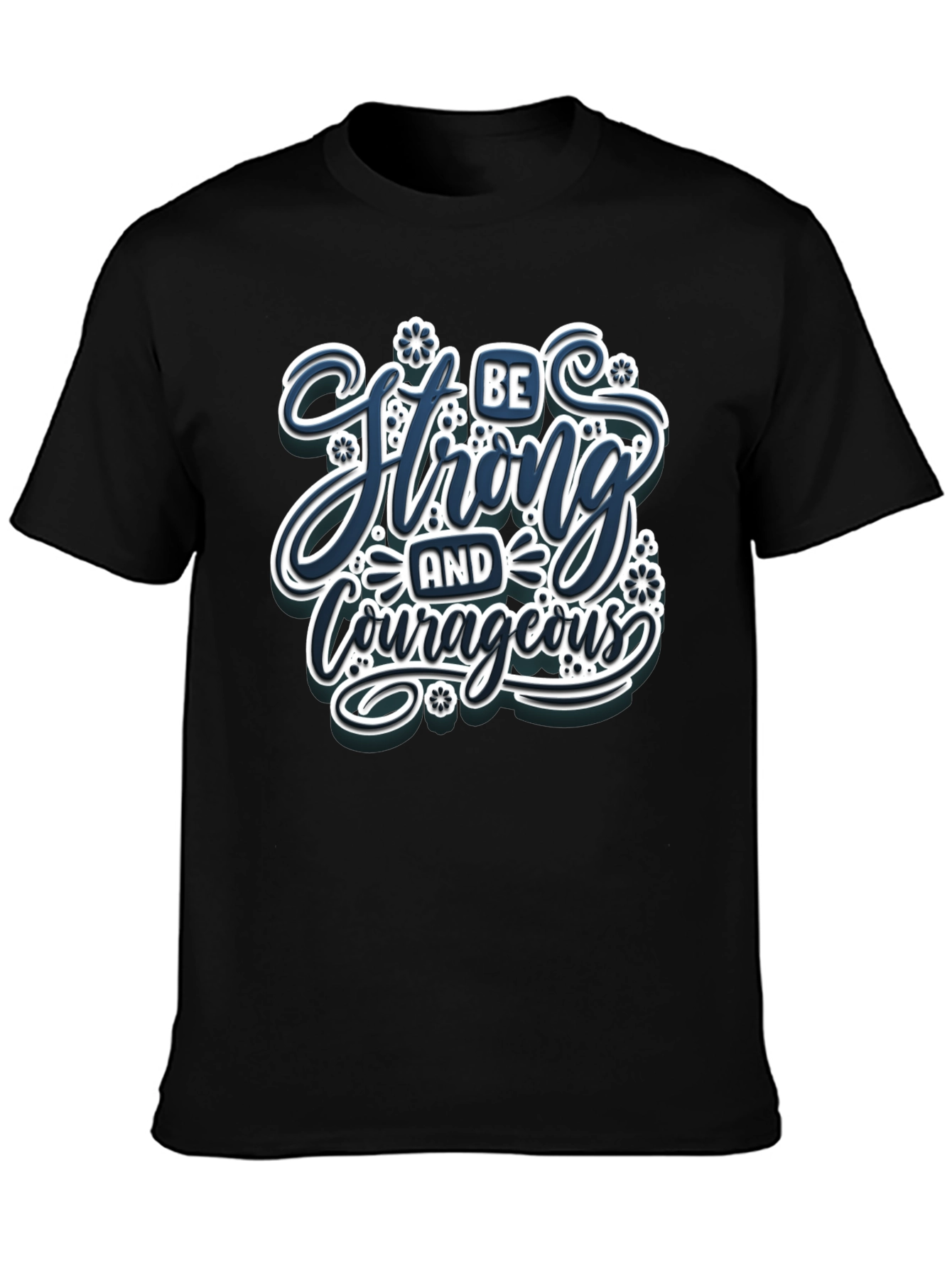 Black Be Strong and Courageous Graphic Tee view 3