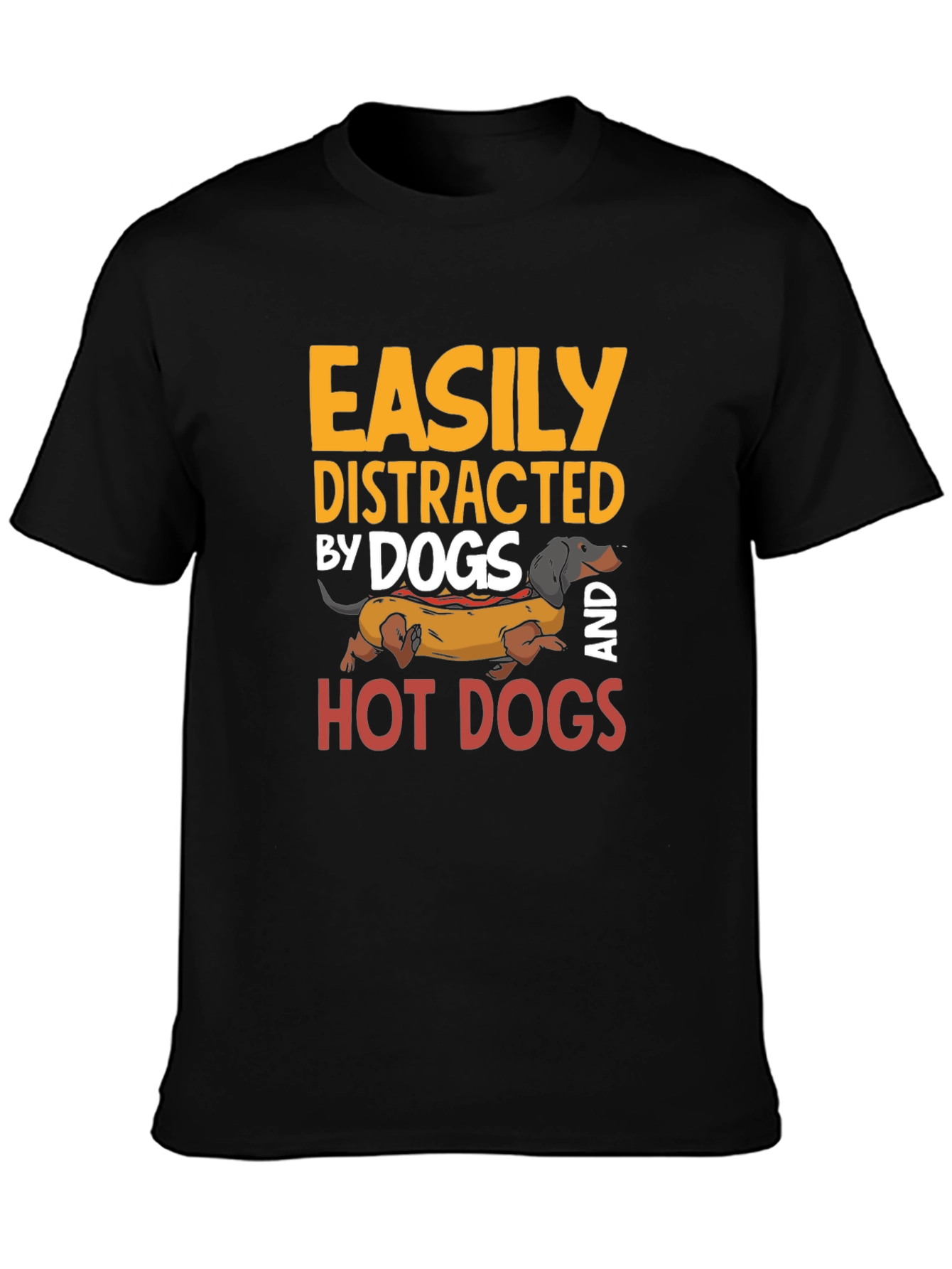 Easily Distracted By Dogs and Hot Dogs T-Shirt - 3