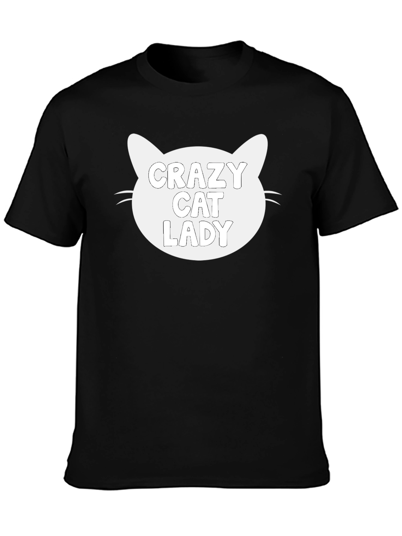 Black Crazy Cat Lady Black Graphic Tee - Unisex Fit view 3