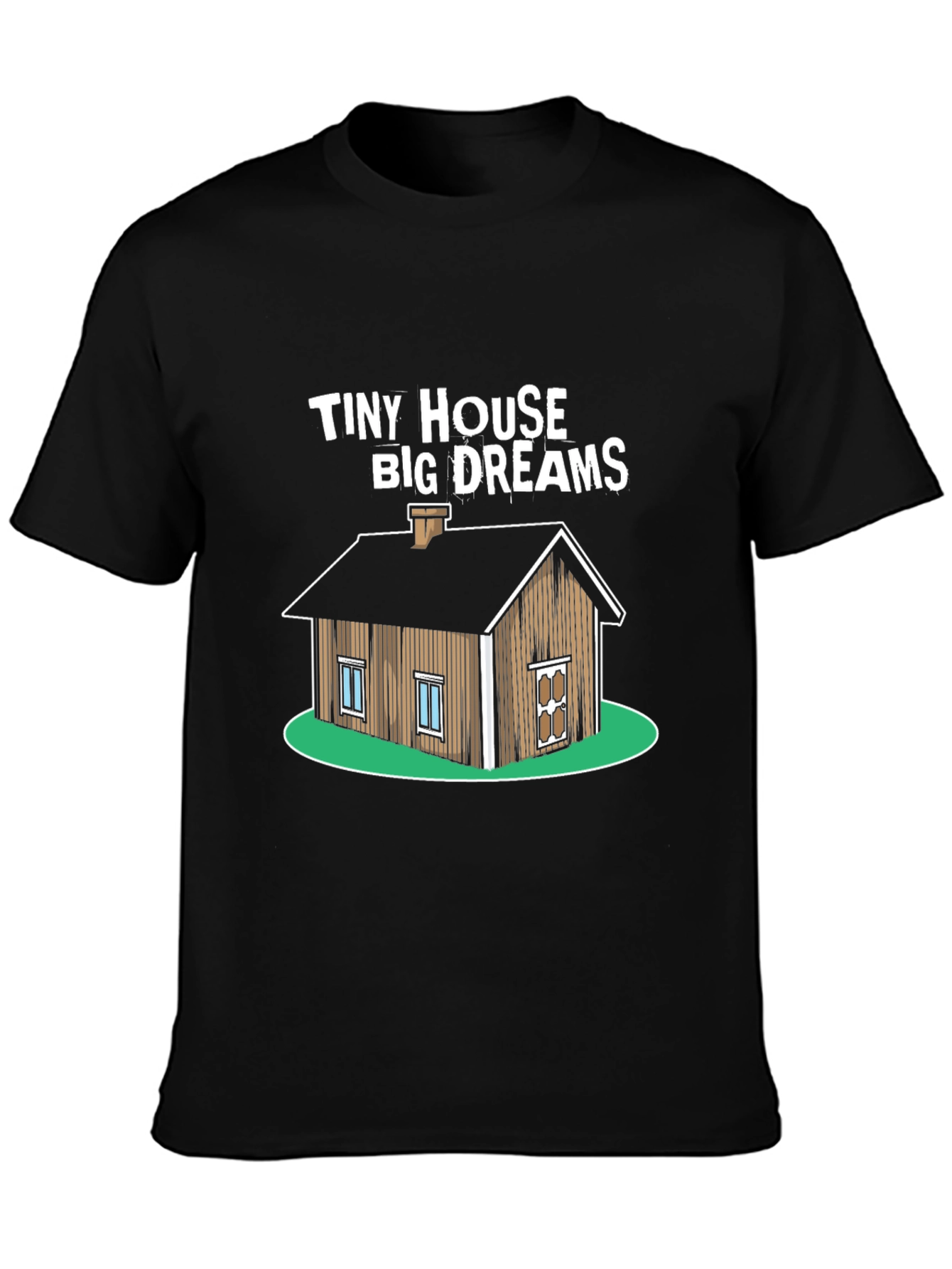 Black Tiny House Big Dreams Graphic T-Shirt view 3