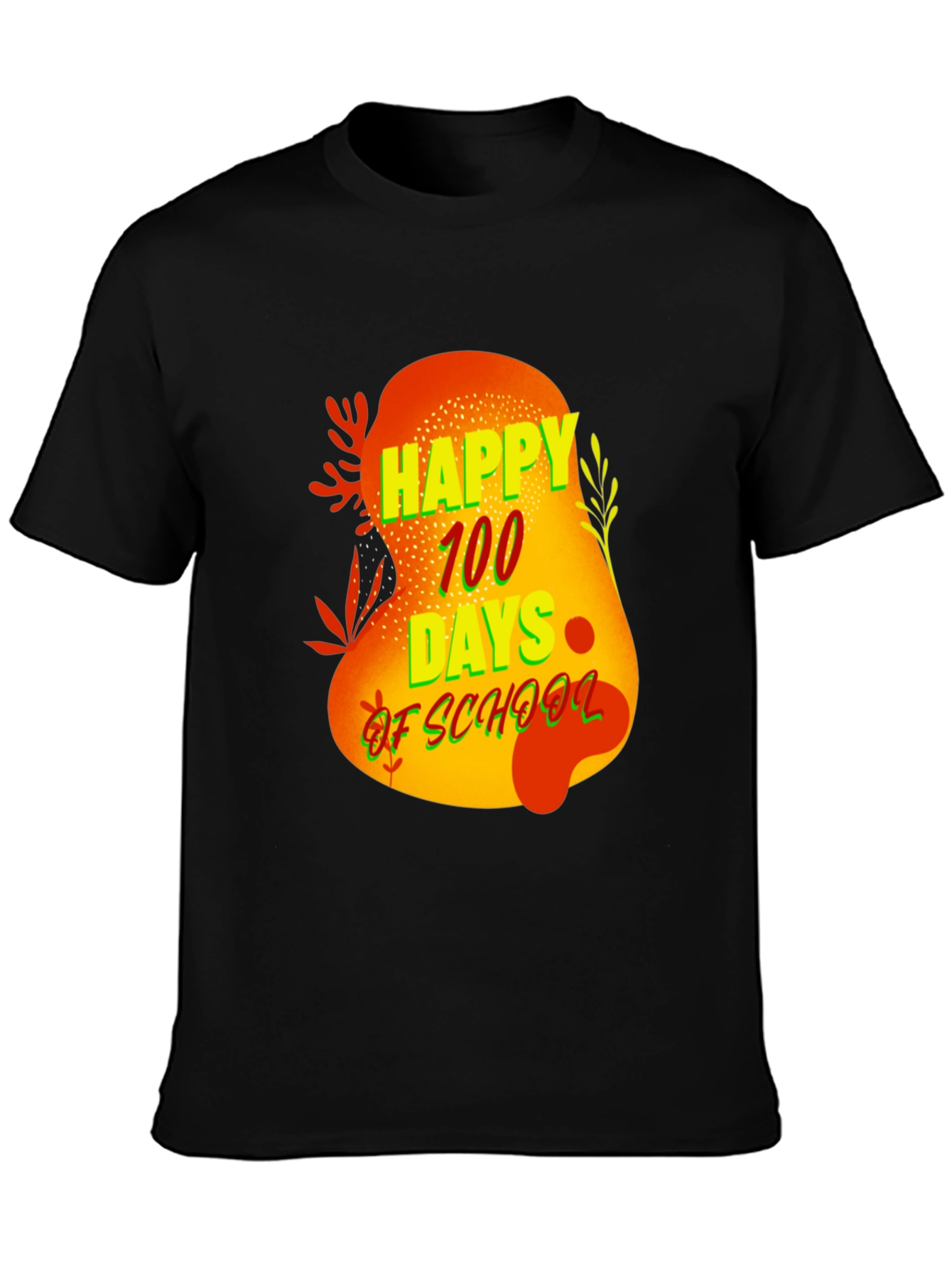 Black Happy 100 Days of School T-Shirt view 3