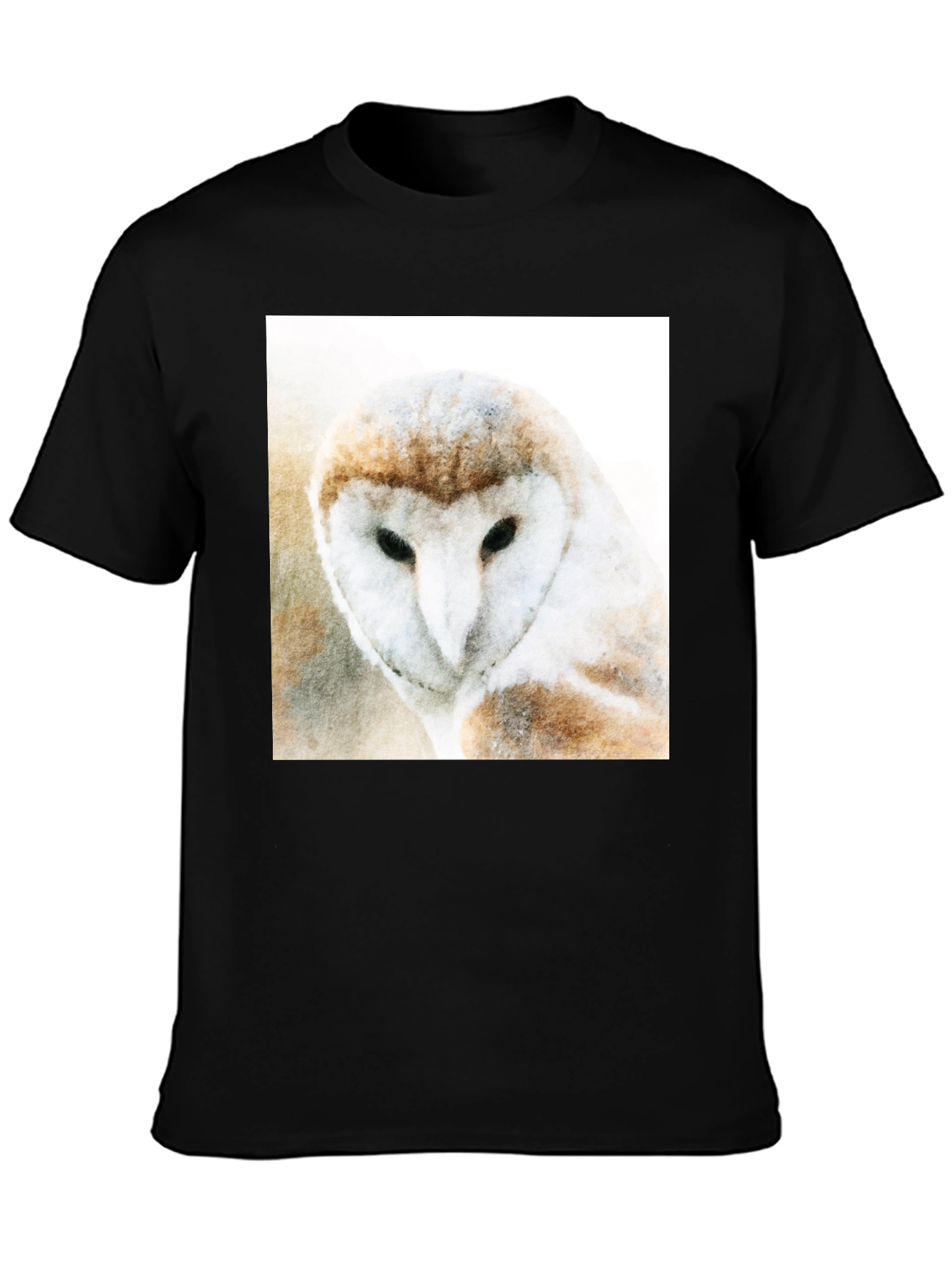 Black Owl Graphic Print Black T-Shirt view 3
