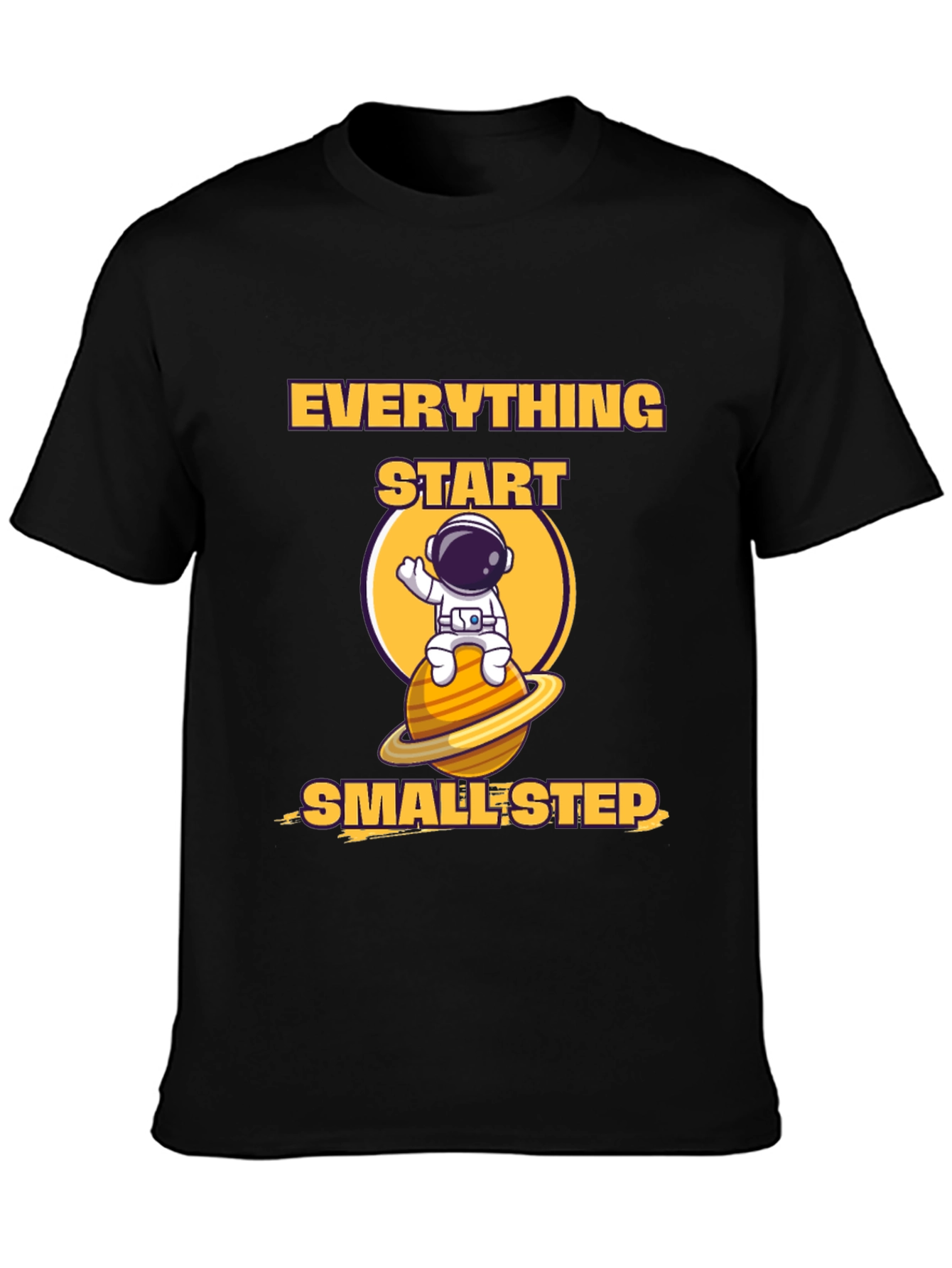 Black Everything Starts Smallest Step T-Shirt view 3