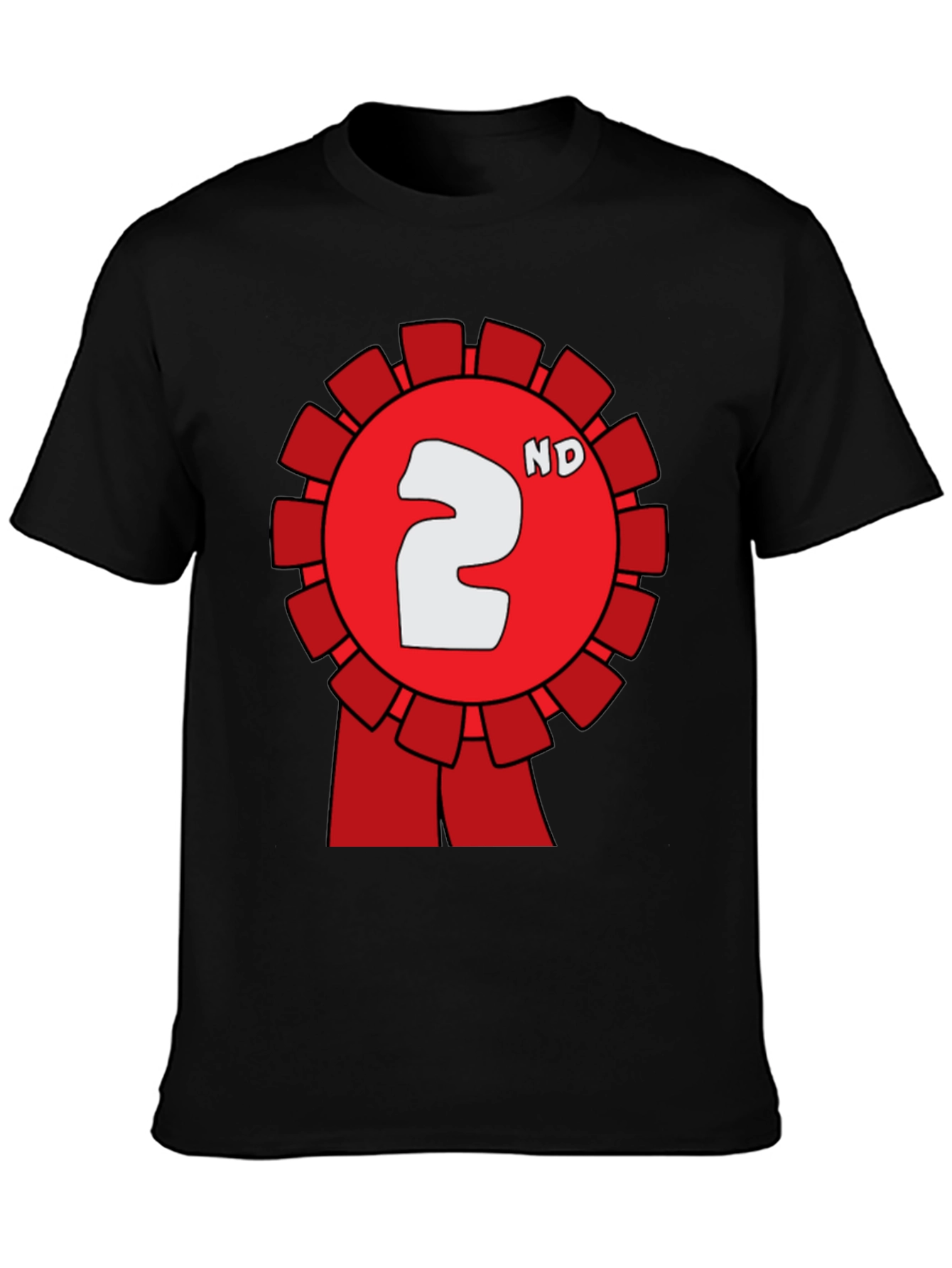 Black Second Place Award Ribbon T-Shirt view 3