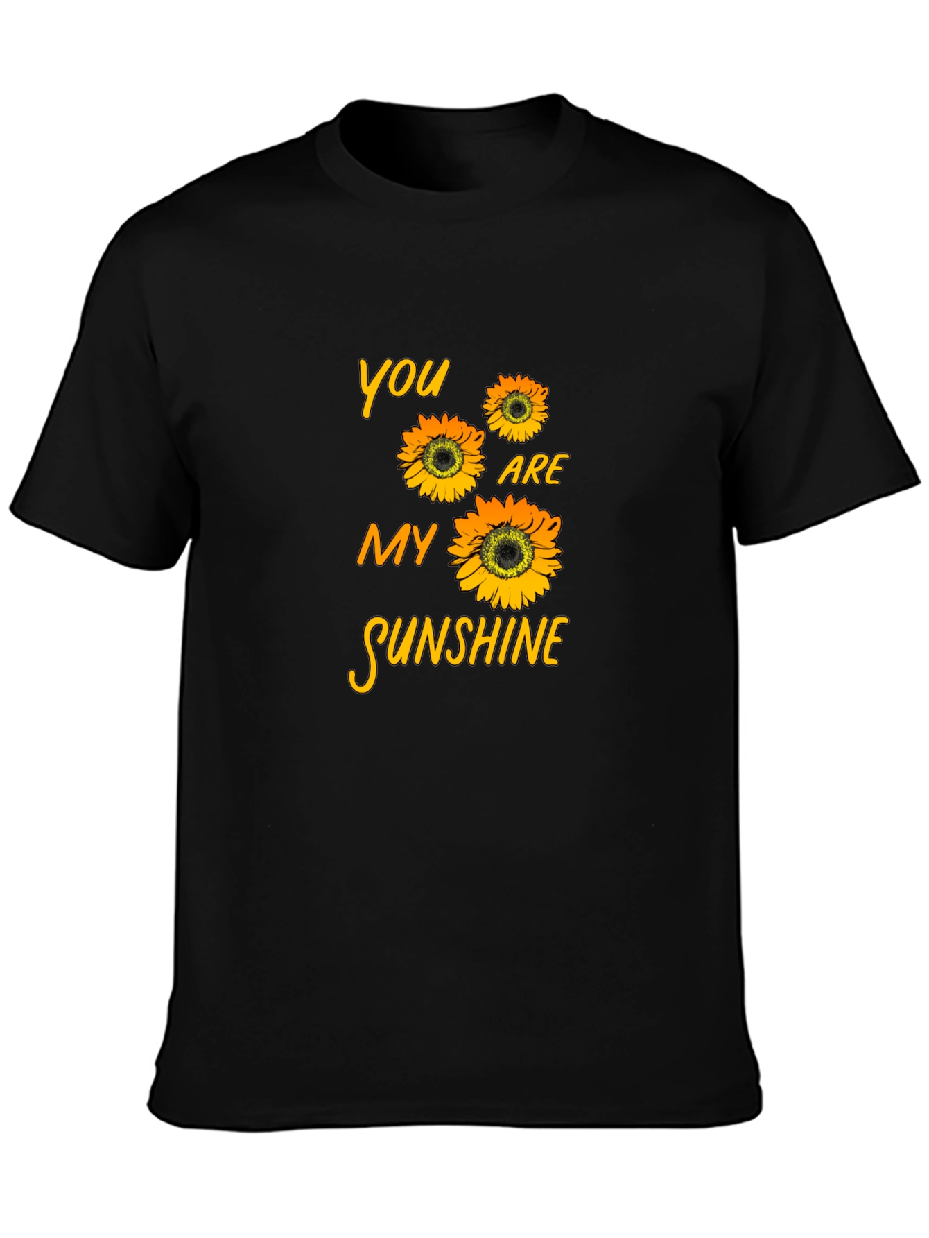 Black Sunflower Graphic T-Shirt - You Are My Sunshine view 3