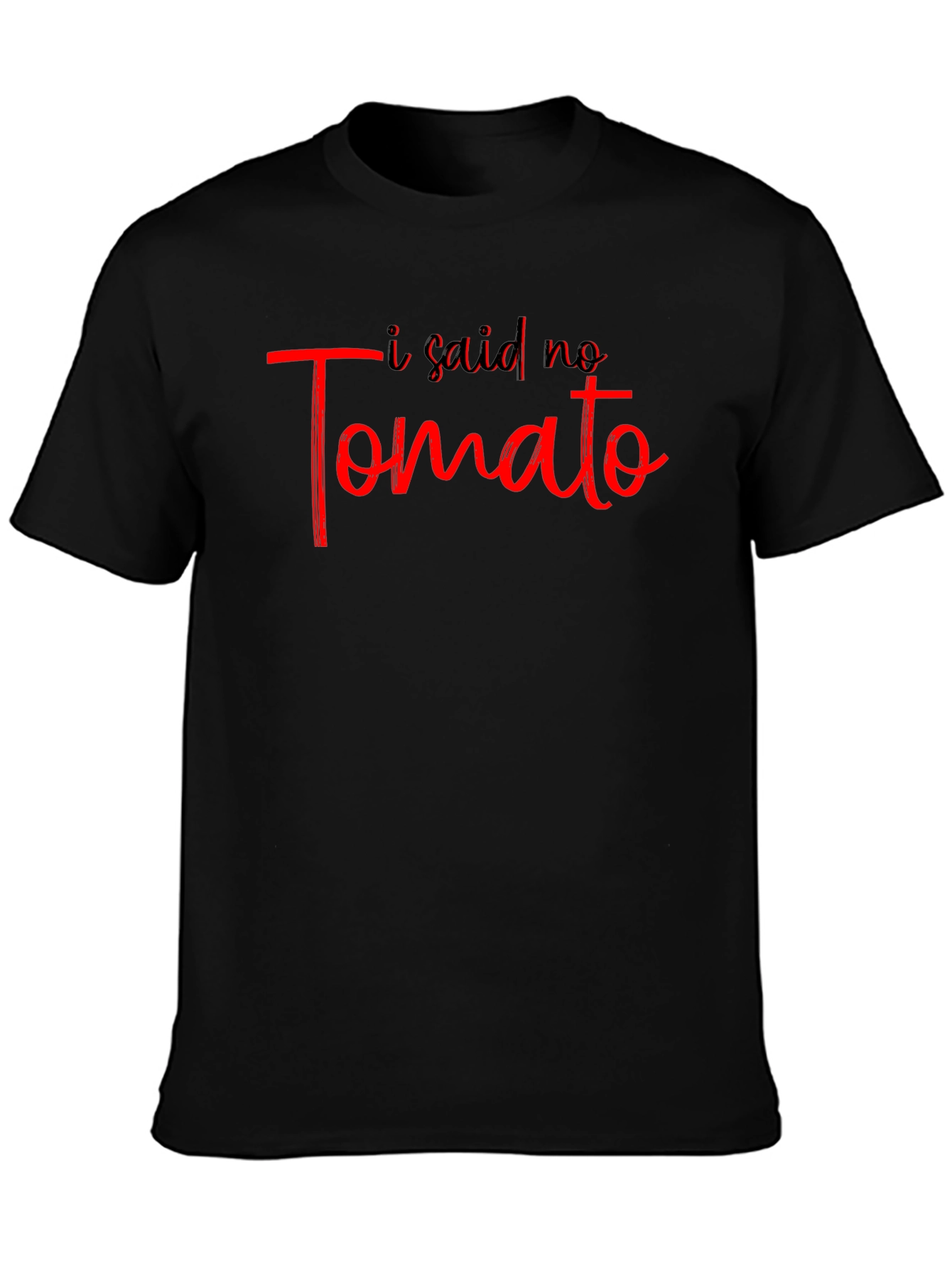 Black I Said No Tomato Graphic T-Shirt view 3