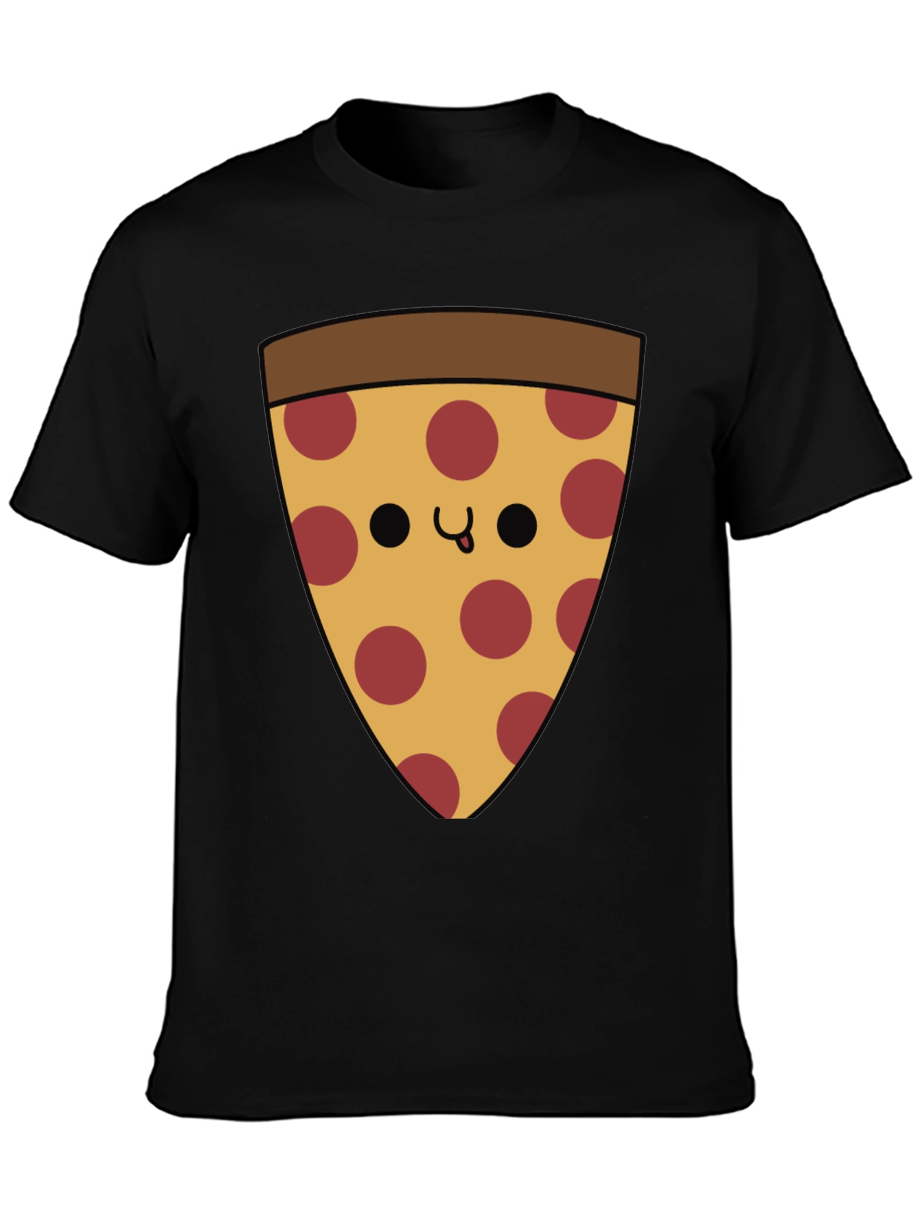 Black Pizza Slice Graphic T-Shirt - Casual Comfort view 3