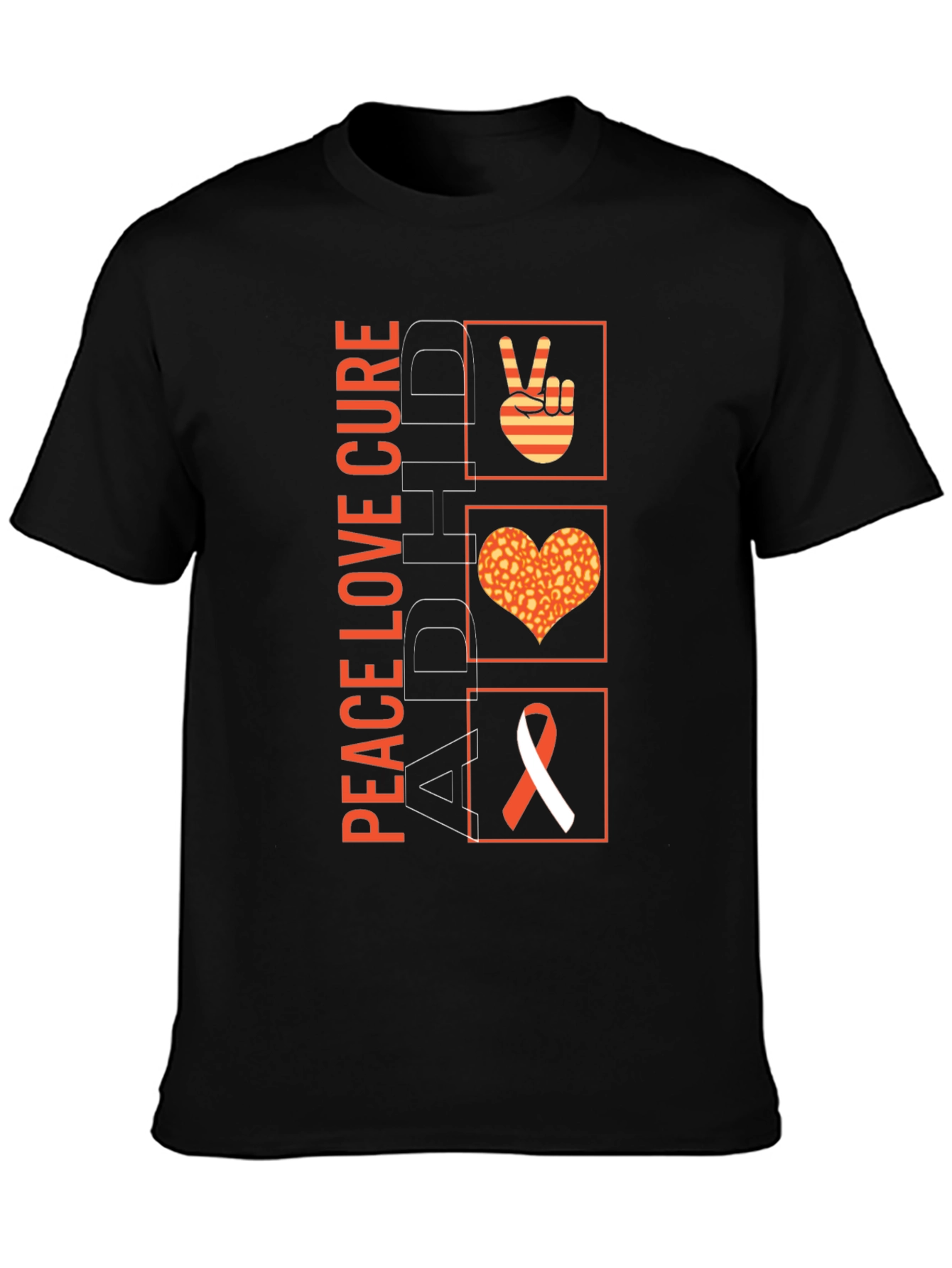 Peace Love Cure ADHD Awareness T-Shirt - 3