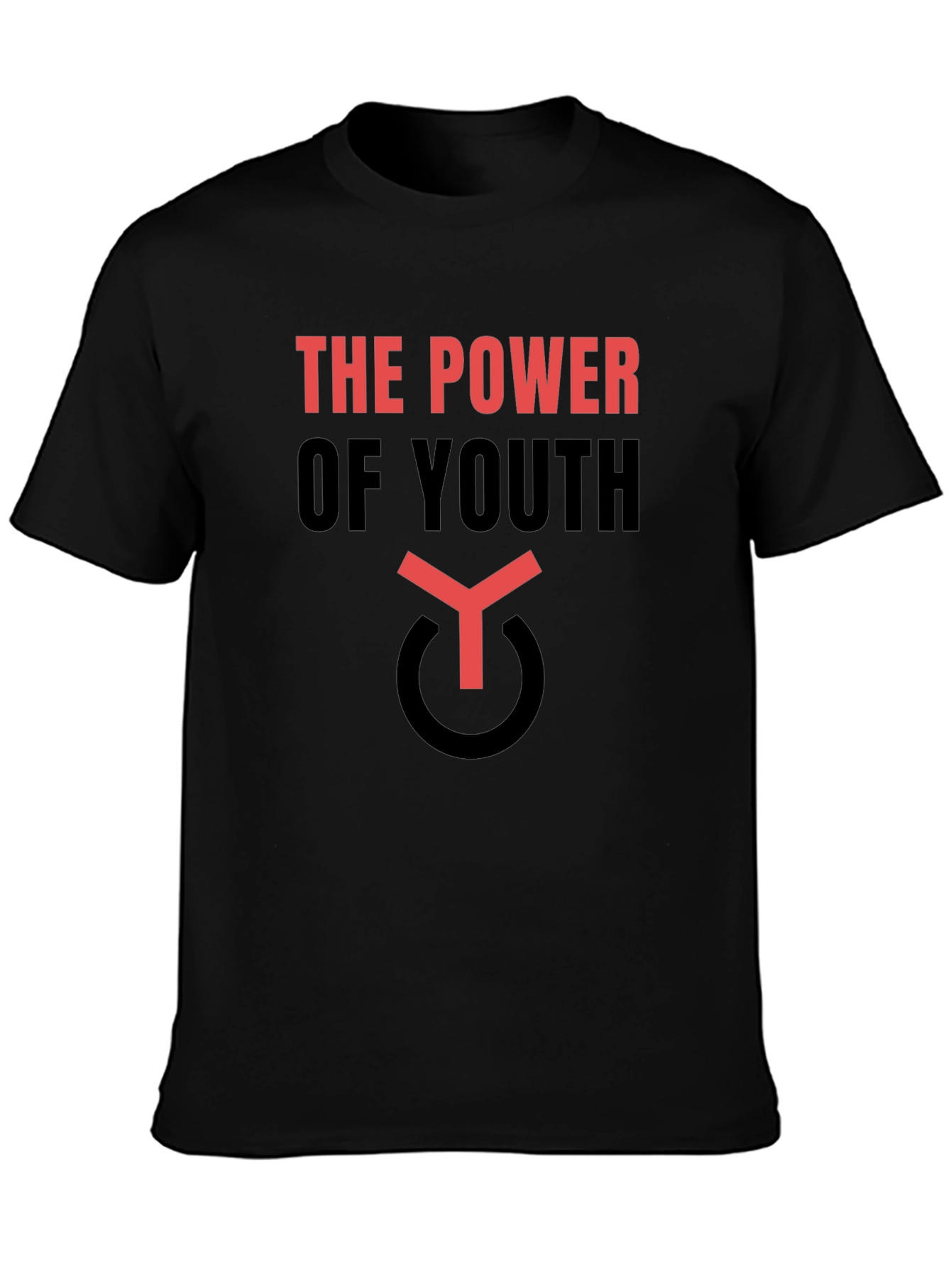 Black The Power Of Youth T-Shirt view 3