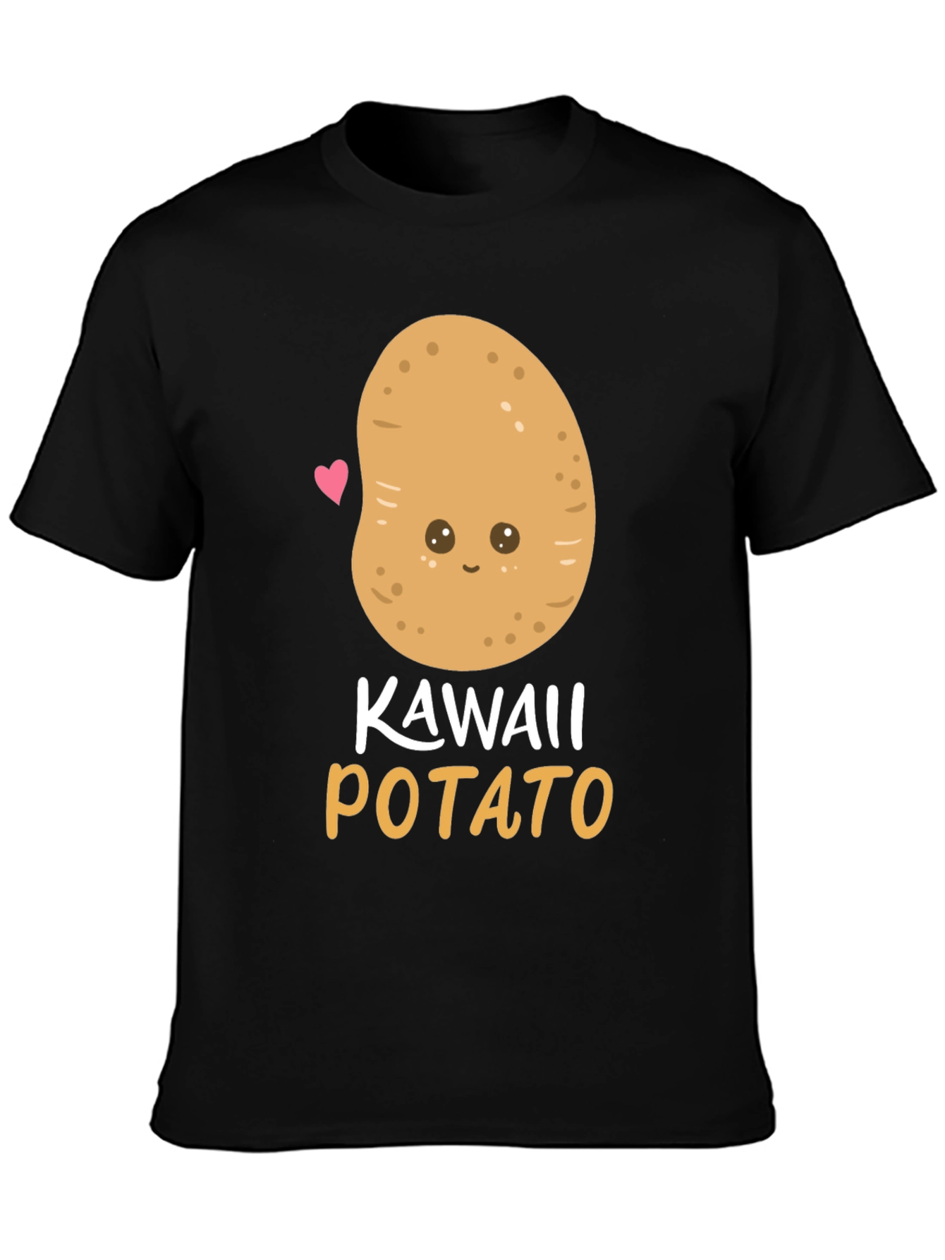 Black Kawaii Potato Graphic Tee - Unisex Comfort view 3