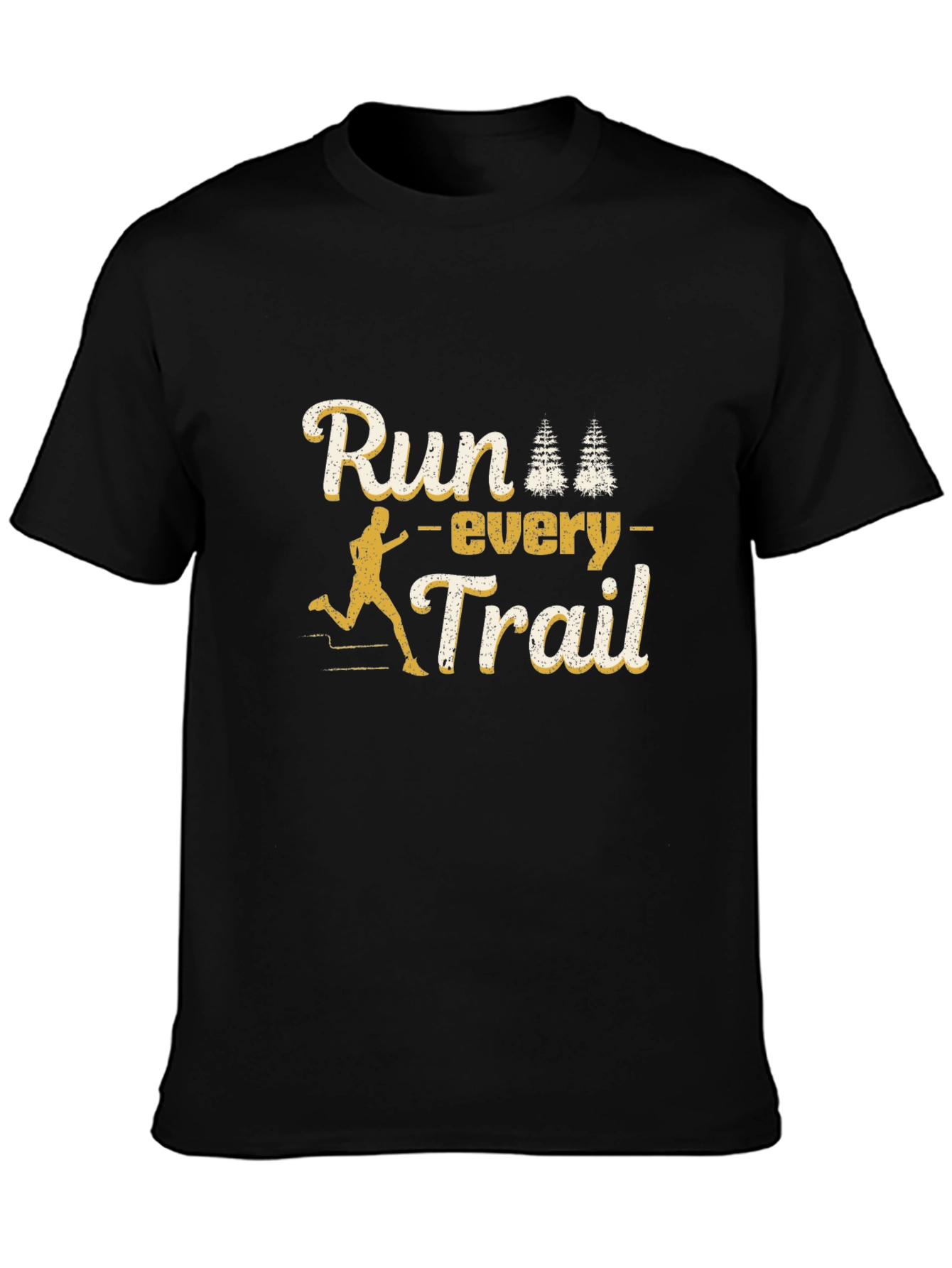 Black Run Every Trail Black Graphic Tee view 3