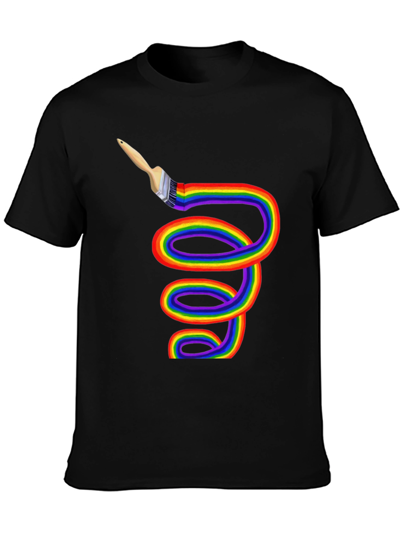 Rainbow Paintbrush Tee - Artistic Expression - 3