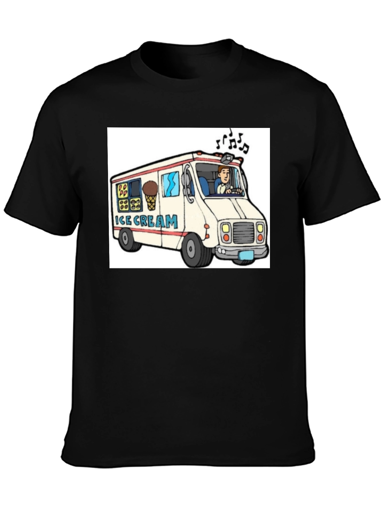 Black Ice Cream Truck Graphic Tee - Fun Summer Shirt view 3