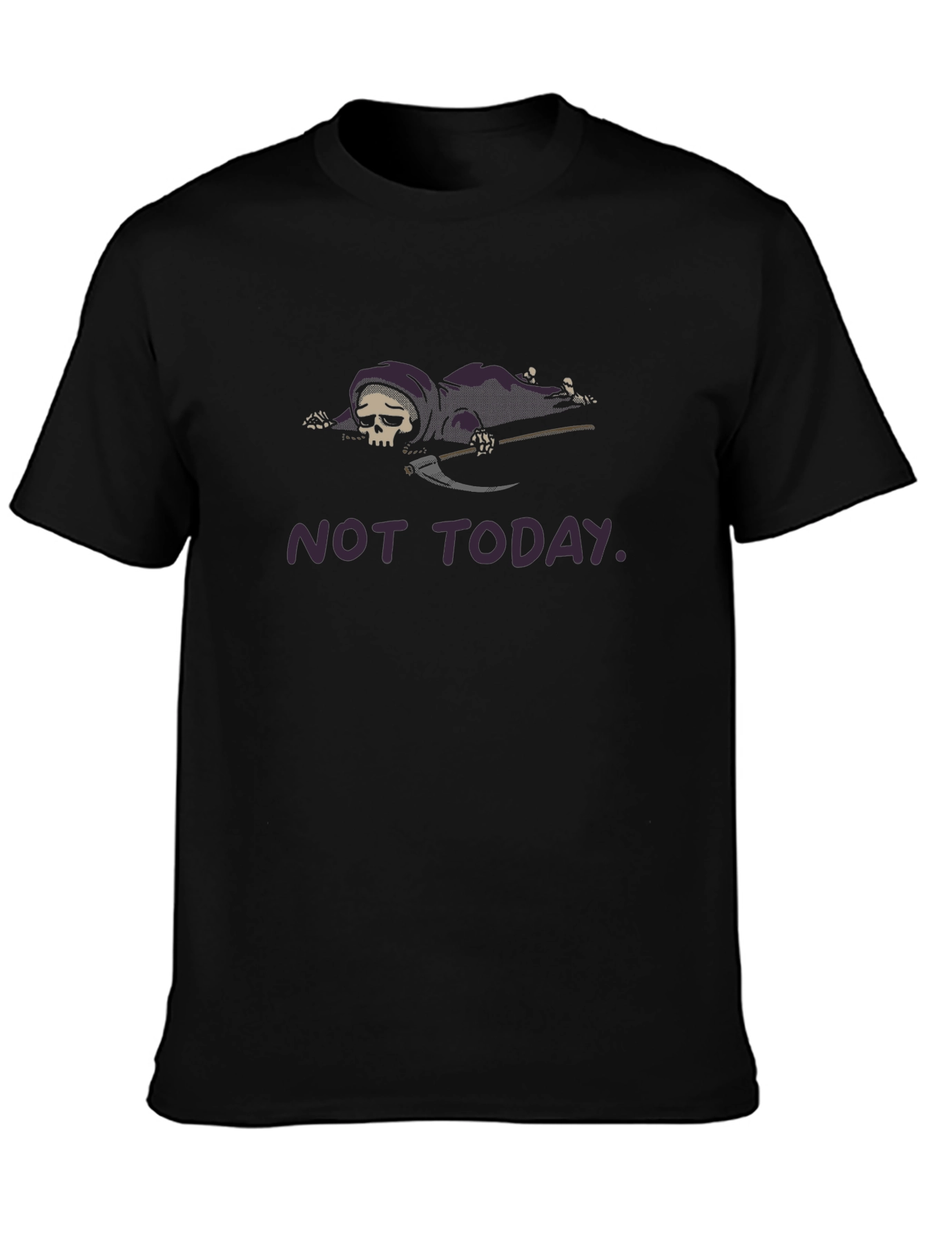 Black Not Today Graphic T-Shirt, Dark Humor Tee view 3