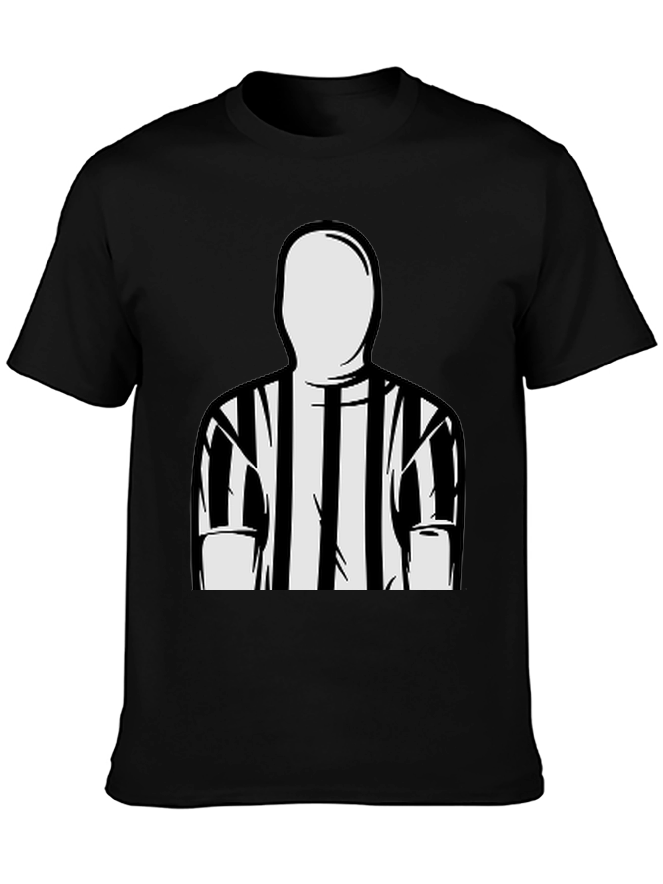 Black Referee Striped T-Shirt view 3