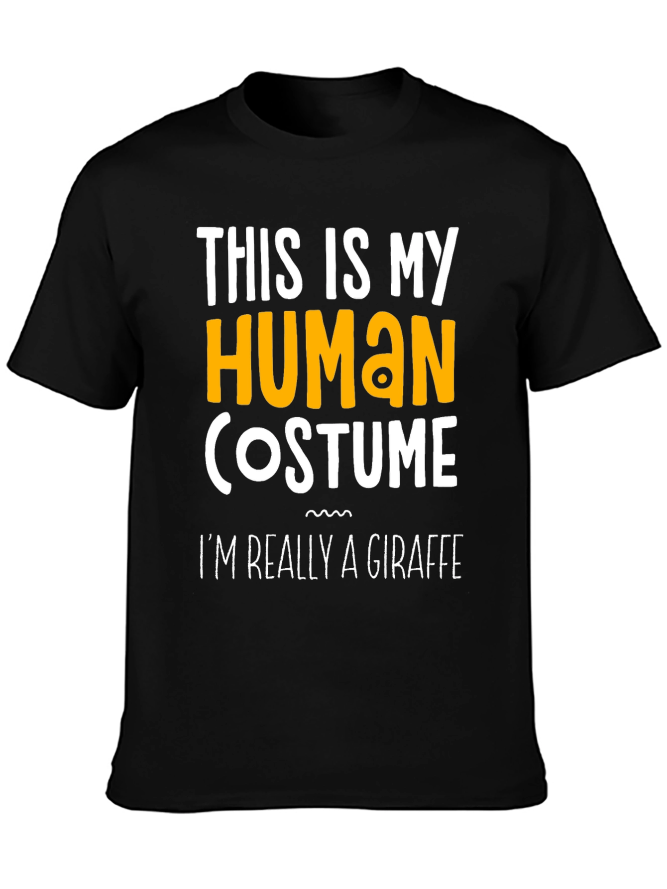 Black Funny Giraffe Costume T-Shirt - This Is My Human Costume view 3