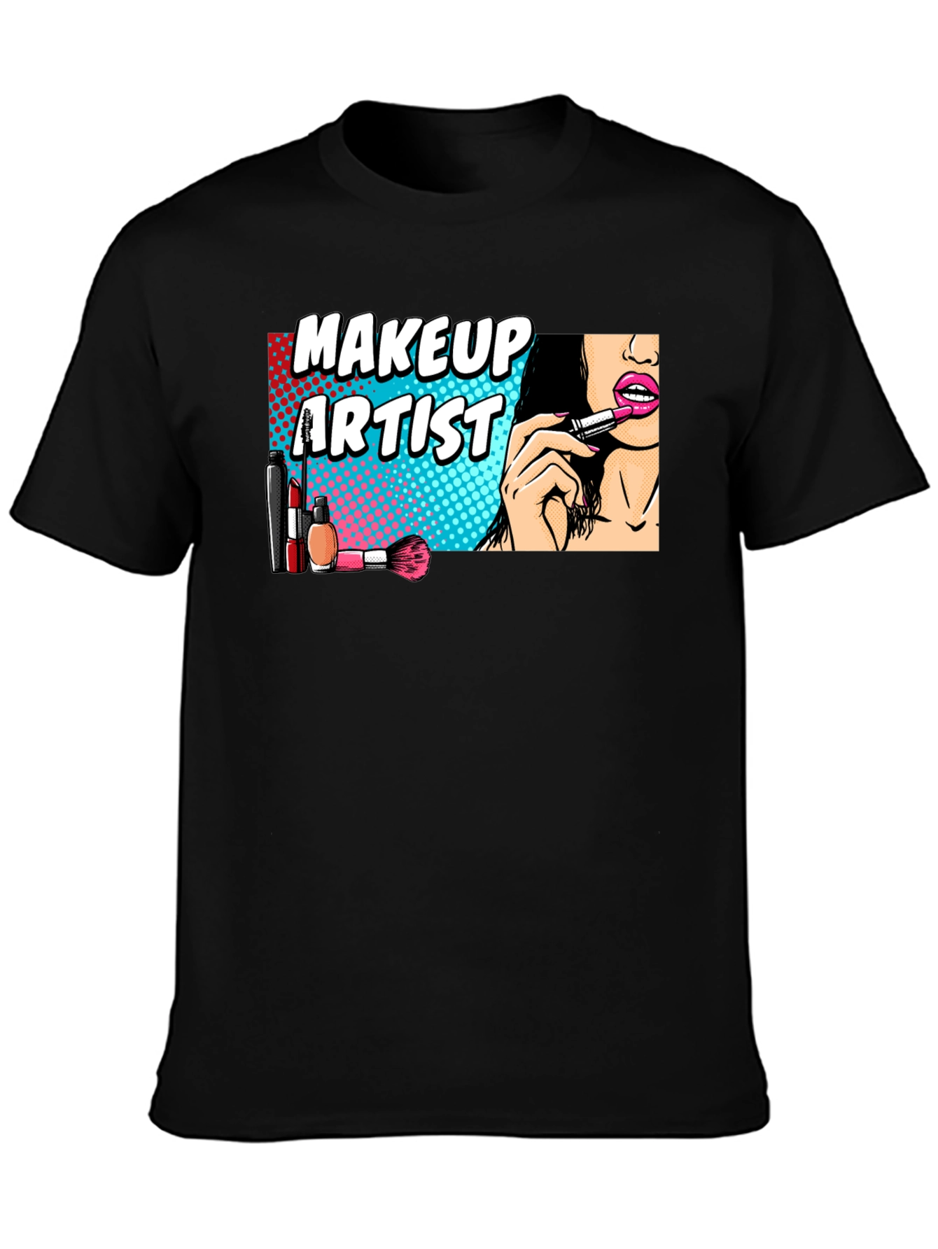 Black Makeup Artist T-Shirt view 3