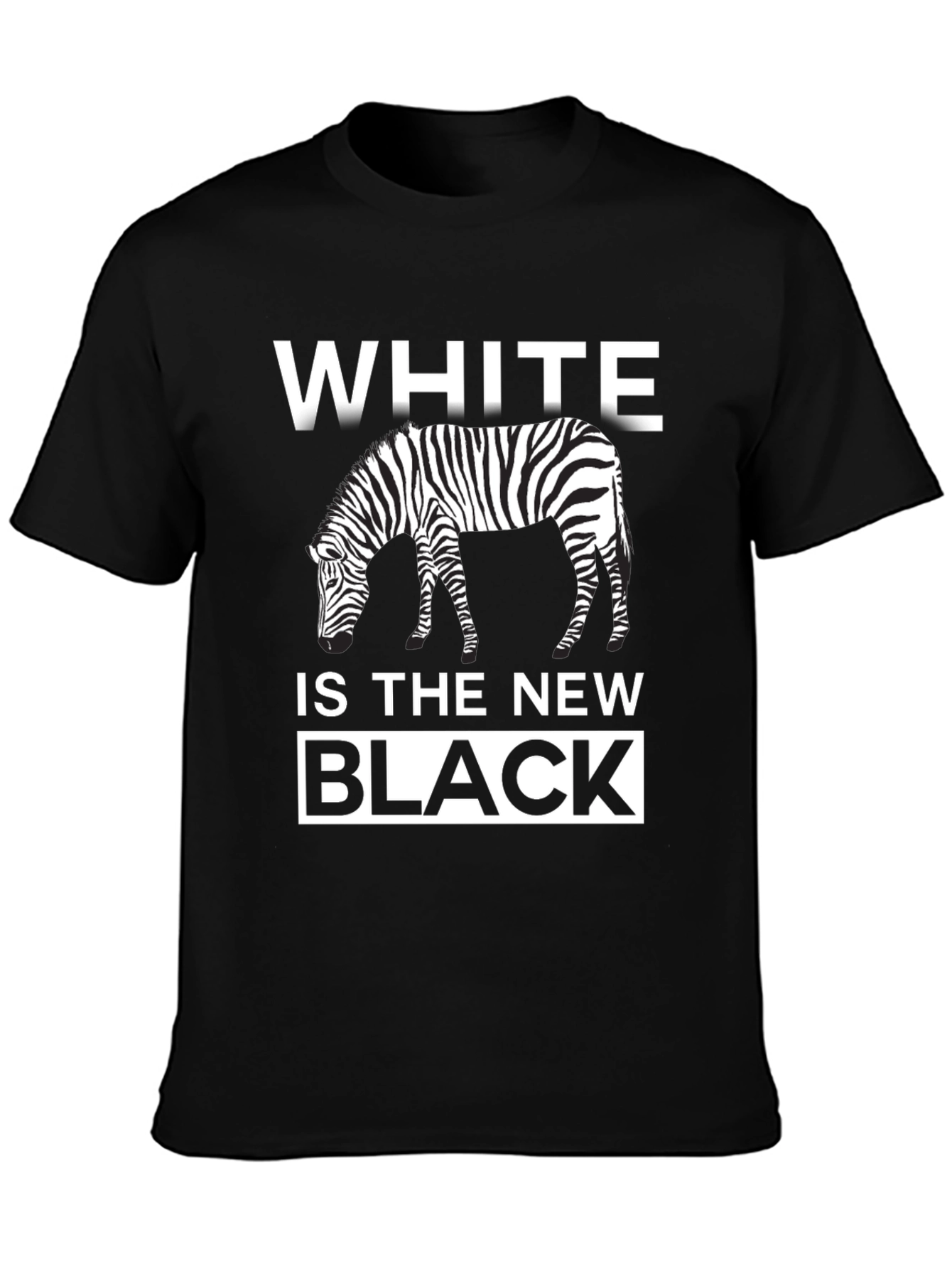 Black White Is The New Black Zebra Graphic T-Shirt view 3