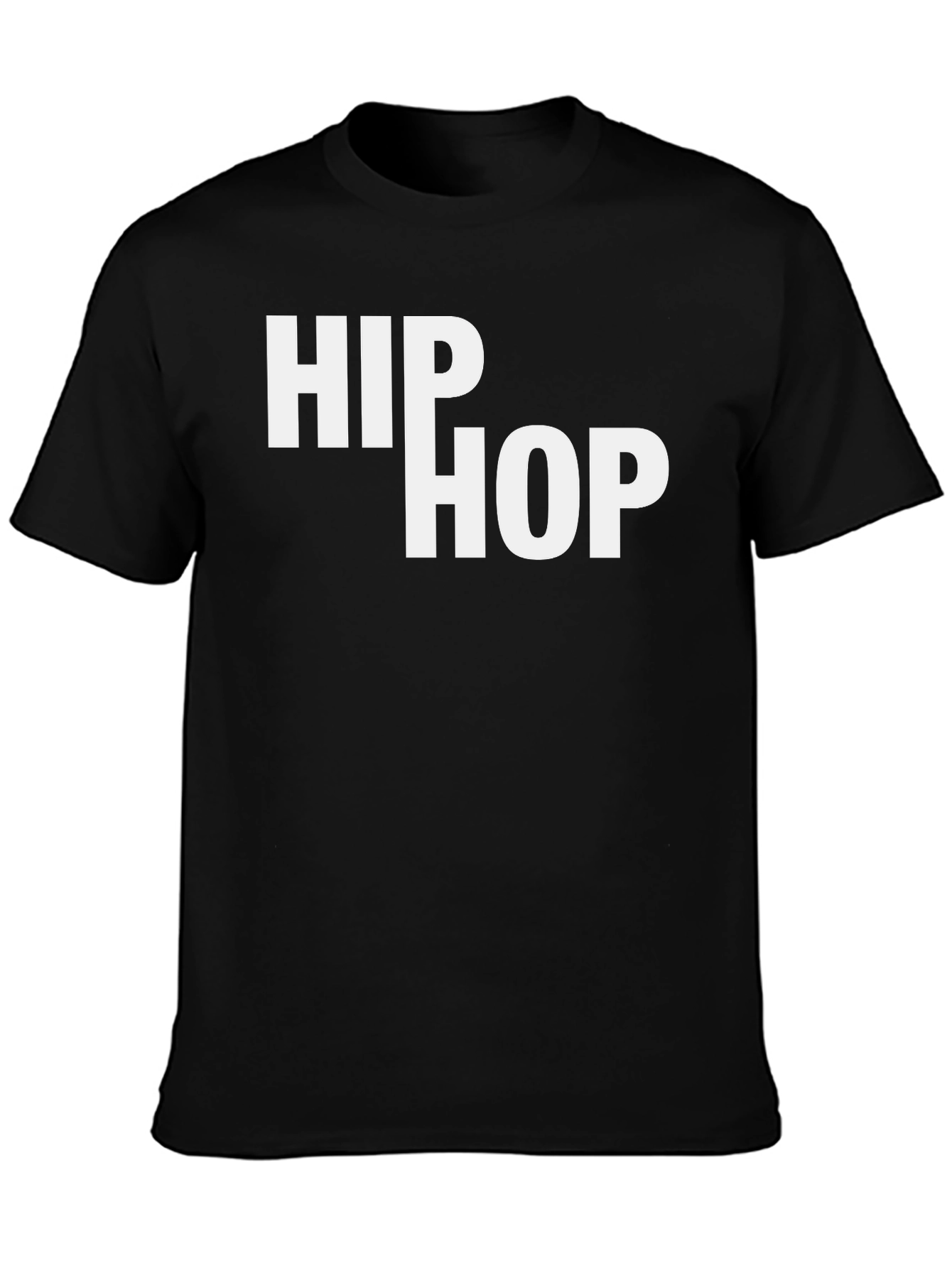 Black Hip Hop Graphic Print Crew Neck T-Shirt view 3