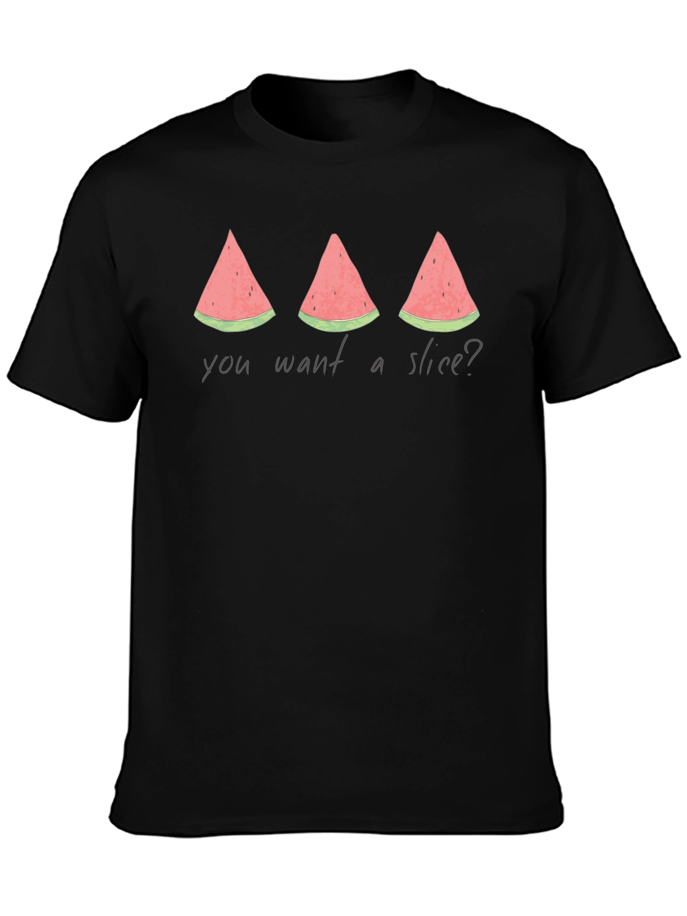 Black Watermelon Slice Graphic Tee - Funny Summer Shirt view 3