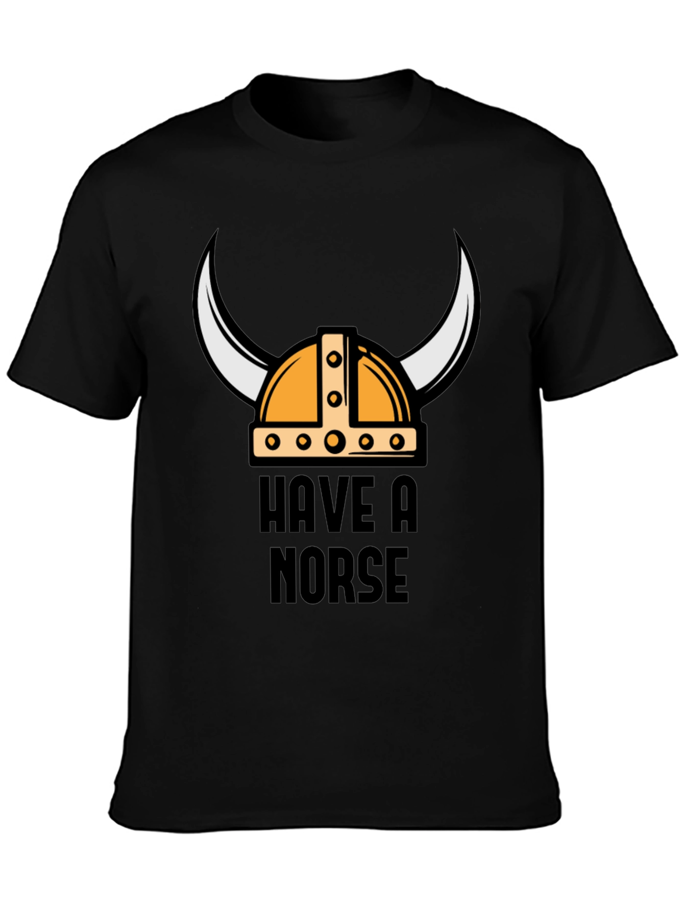 Black Have A Norse Day Viking Helmet T-Shirt view 3