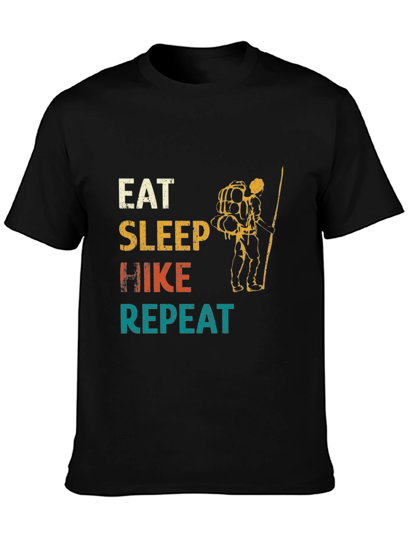 Black Eat Sleep Hike Repeat Graphic Tee view 3