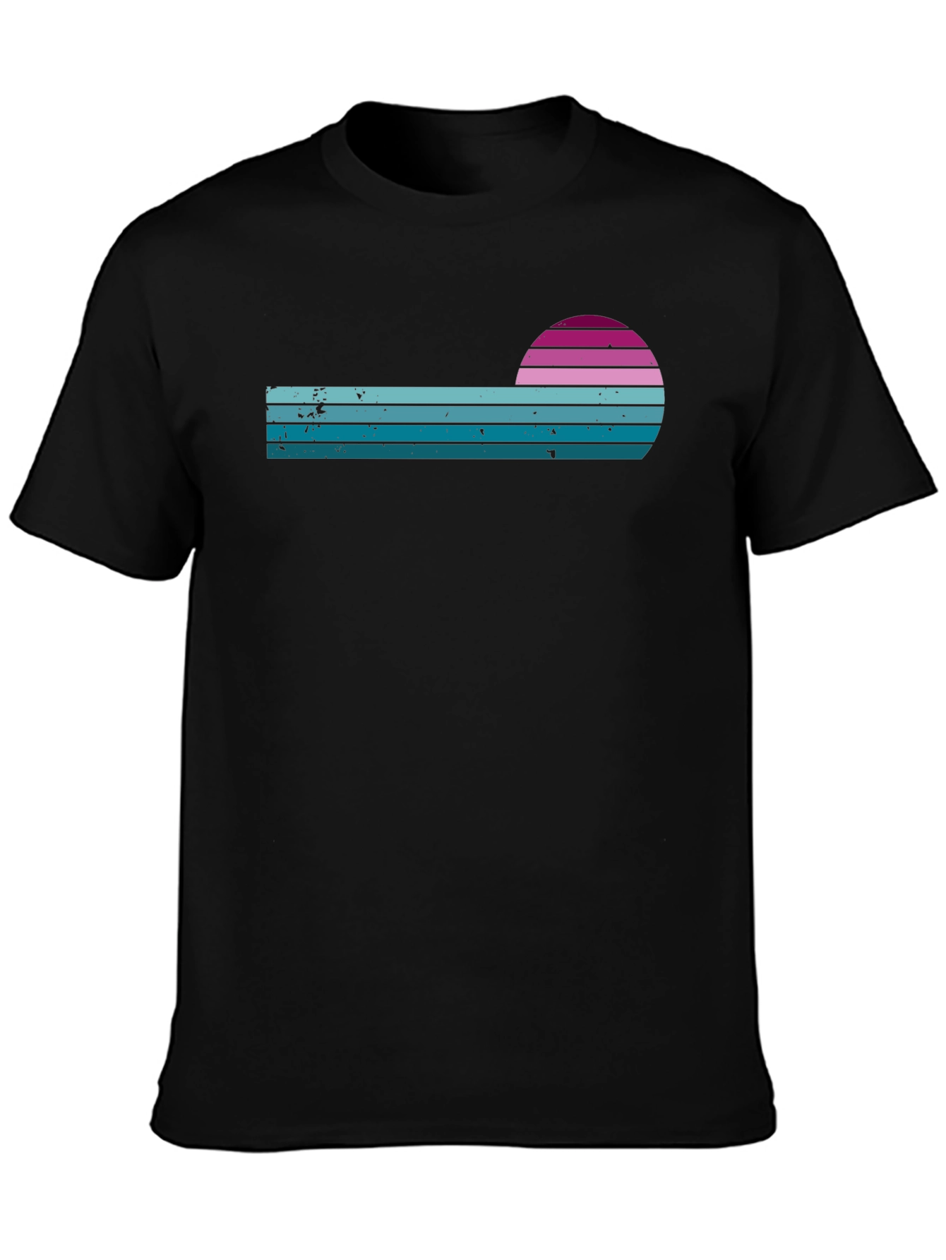 Black Retro Sunset Graphic Tee - Stylish Comfort view 3