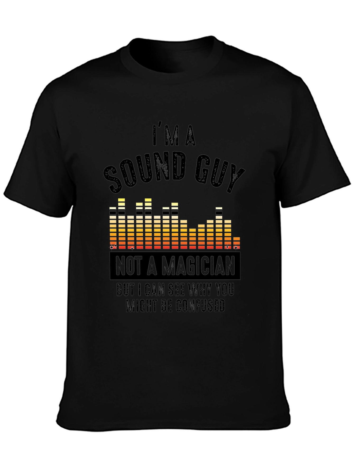 Black Sound Guy T-Shirt - Funny Audio Engineer Tee view 3